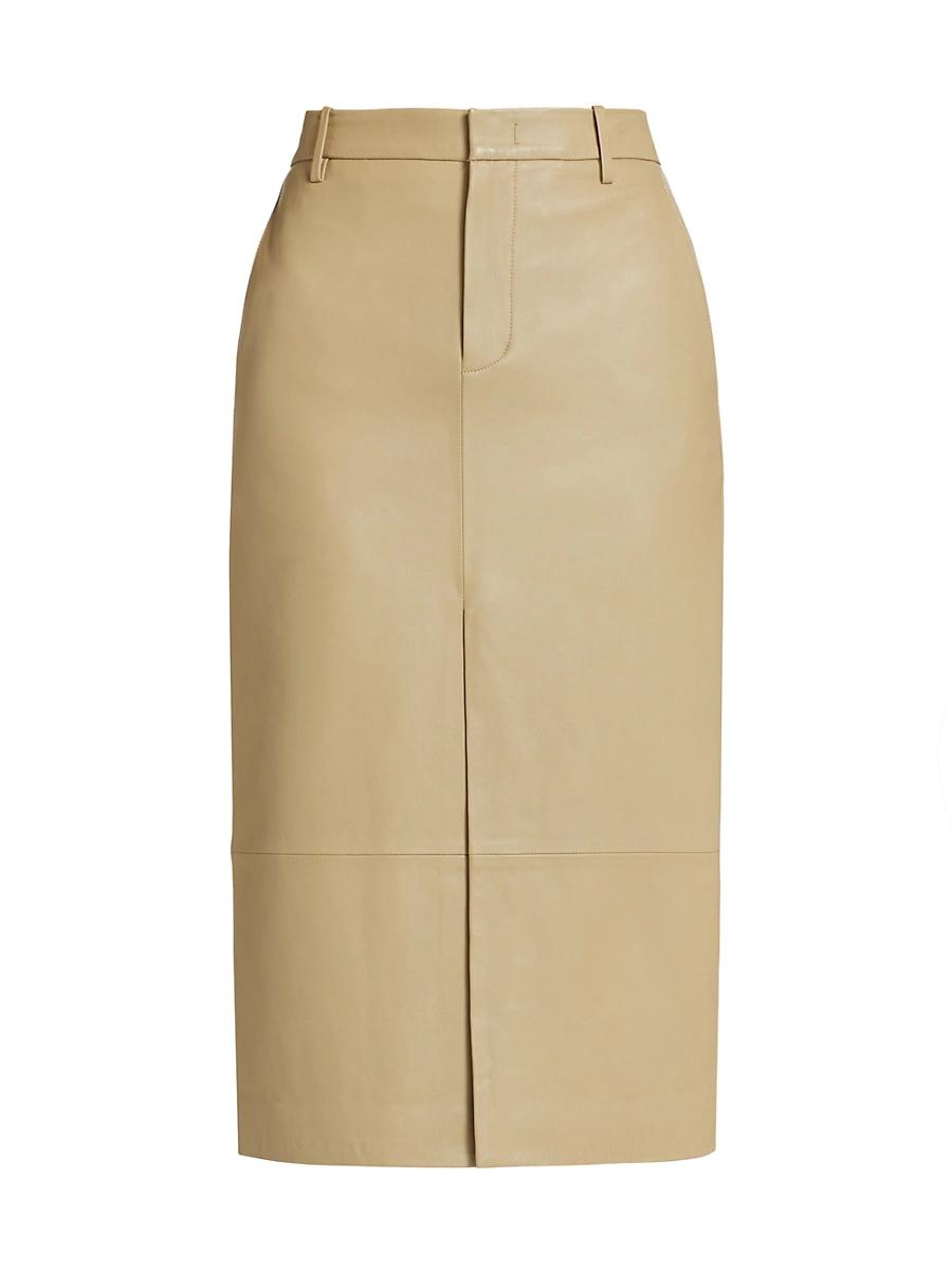 Womens Leather Pencil Midi-Skirt Product Image