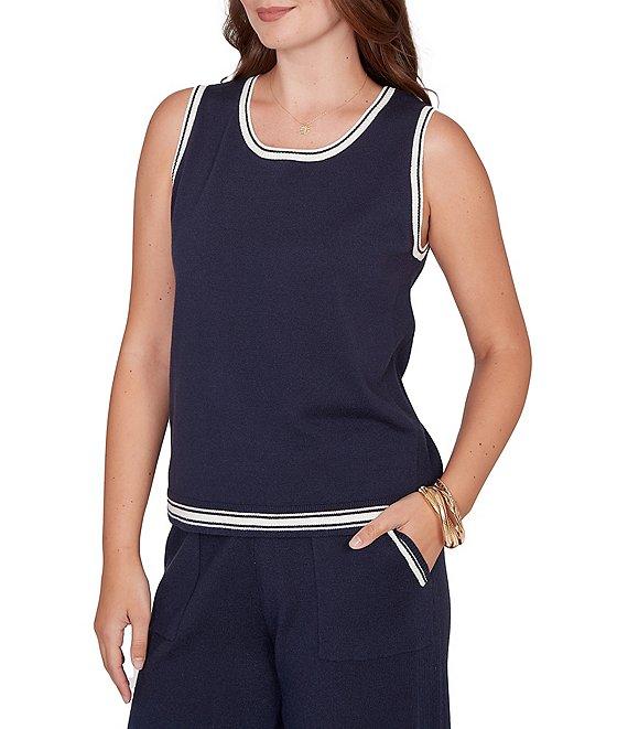 Ruby Rd. Petite Size Fine Gauge Jersey Knit Scoop Neck Sleeveless Sweater Tank Product Image
