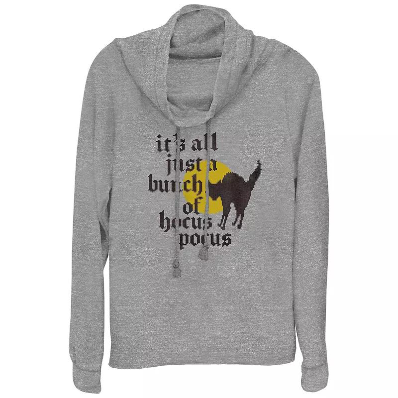 Disney's Hocus Pocus Thackery Binx It's All Just A Bunch Of Hocus Pocus Women's Cowlneck Graphic Lightweight Long Sleeve,  Product Image