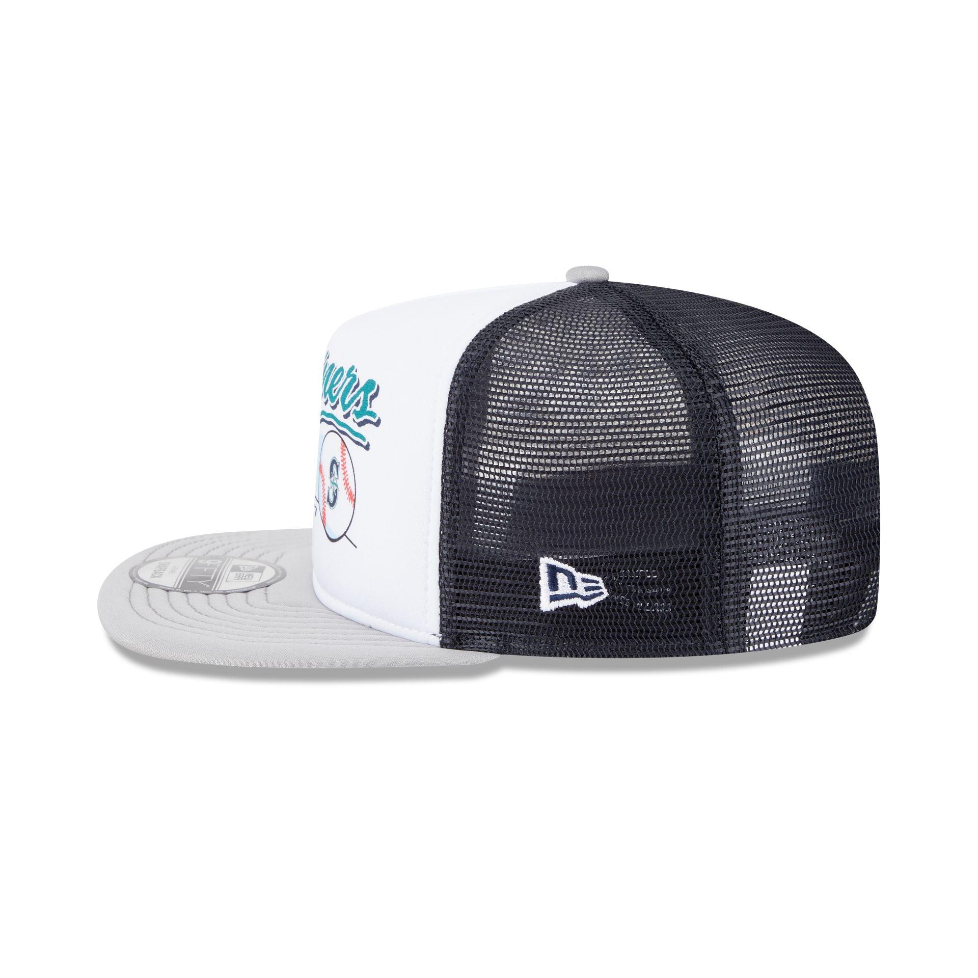 Seattle Mariners Retro Script 9FIFTY A-Frame Trucker Hat Male Product Image