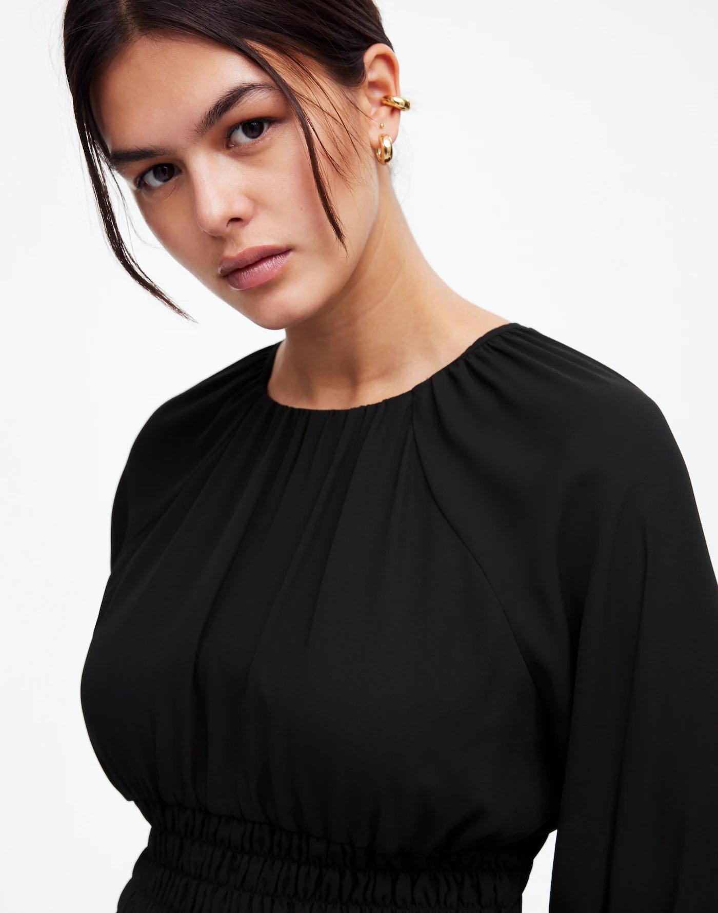 Bubble-Sleeve Smocked Mini Dress Product Image