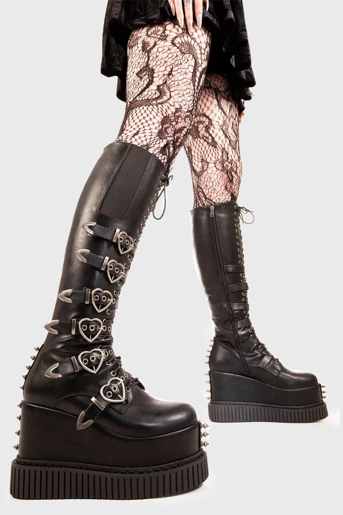 Overkill Chunky Platform Knee High Boots Product Image