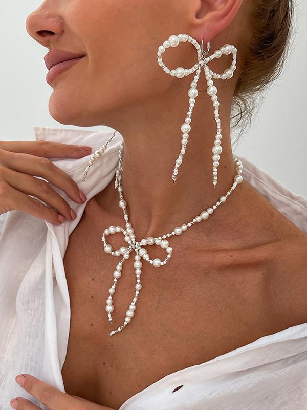 Bowknot Drop Earrings + Necklaces Accessories Product Image