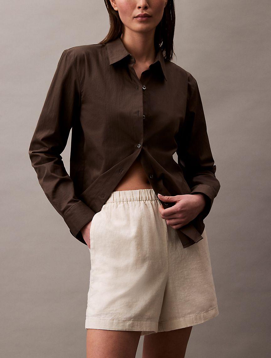 Linen Cotton Pull-On Shorts Product Image