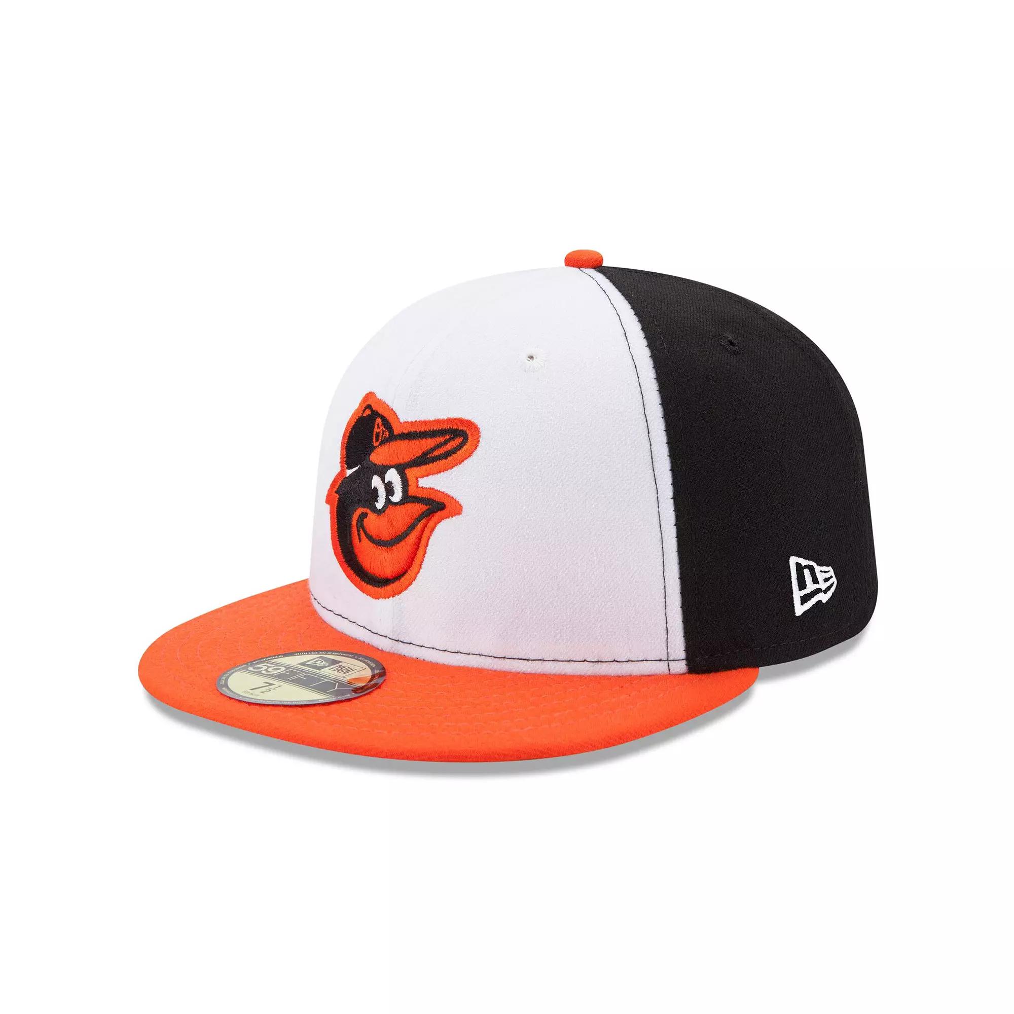 Men's New Era White/Orange Baltimore Orioles Home Authentic Collection On-Field 59FIFTY Fitted Hat,  Product Image