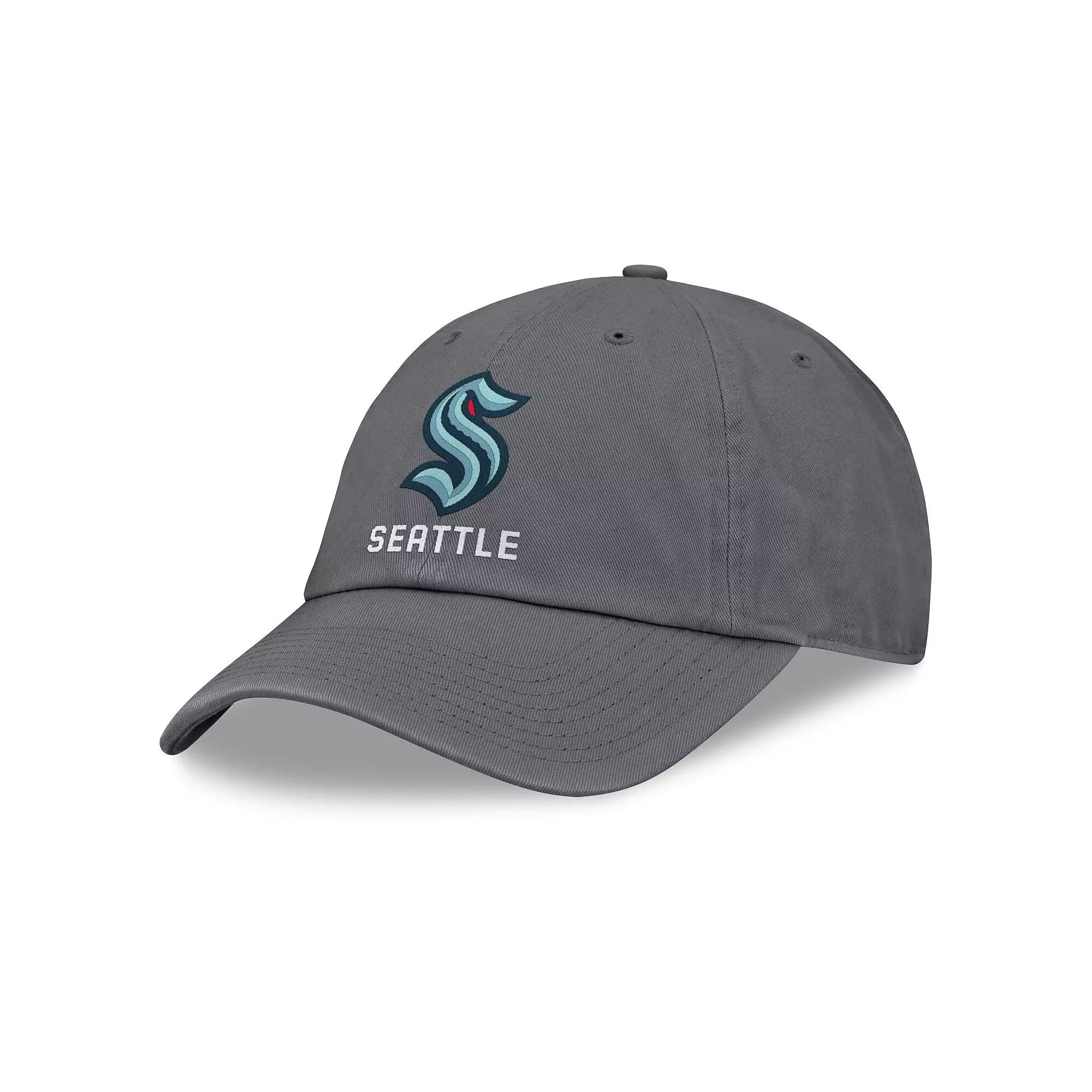 Men's Fanatics Charcoal Seattle Kraken Washed Adjustable Hat, Krk Charco Product Image