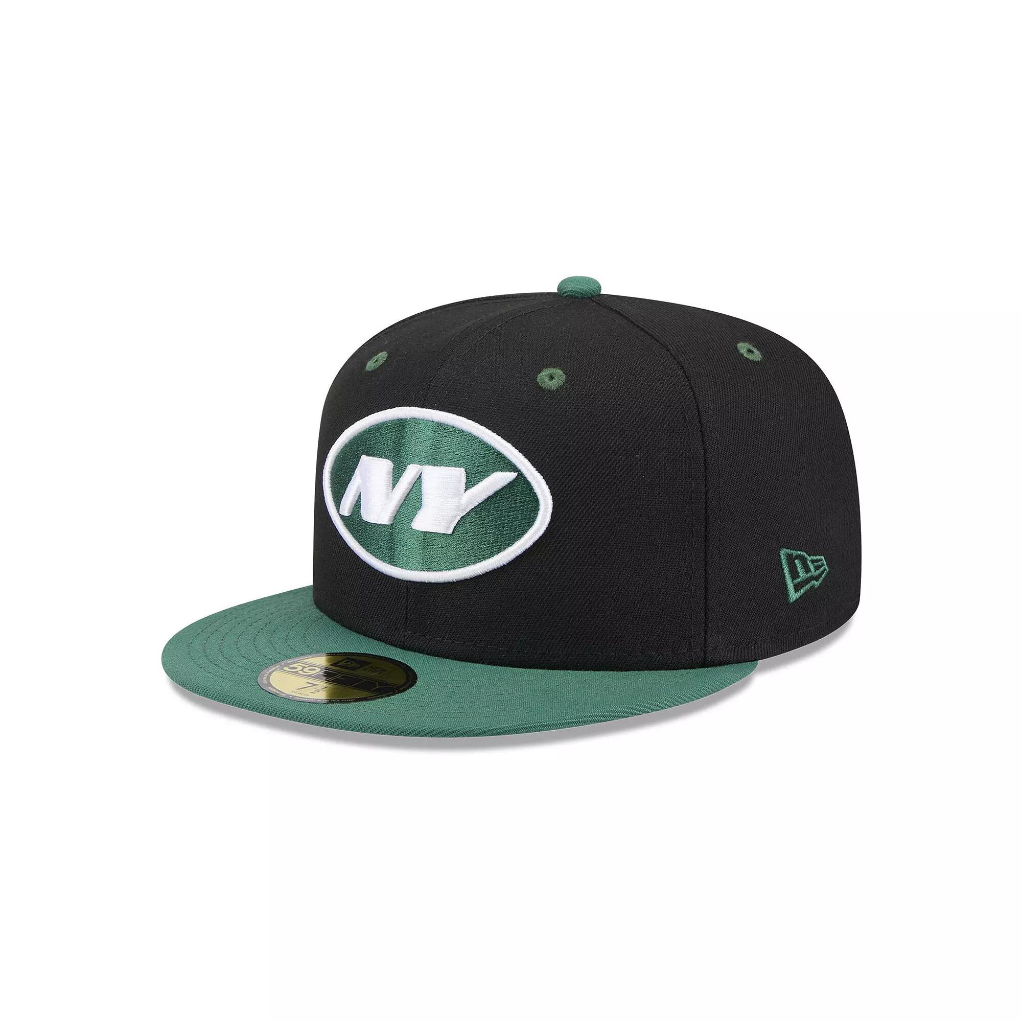 Men's New Era Black/Green New York Jets Flipside 2Tone 59FIFTY Fitted Hat, Size: 7 3/8 Product Image
