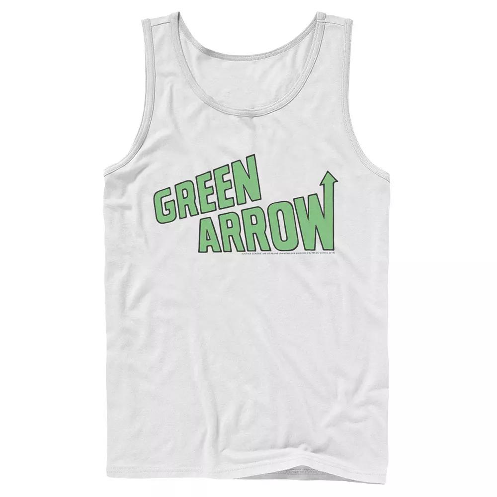 Men's DC Comics The Green Arrow Text Poster Tank Top,  Product Image