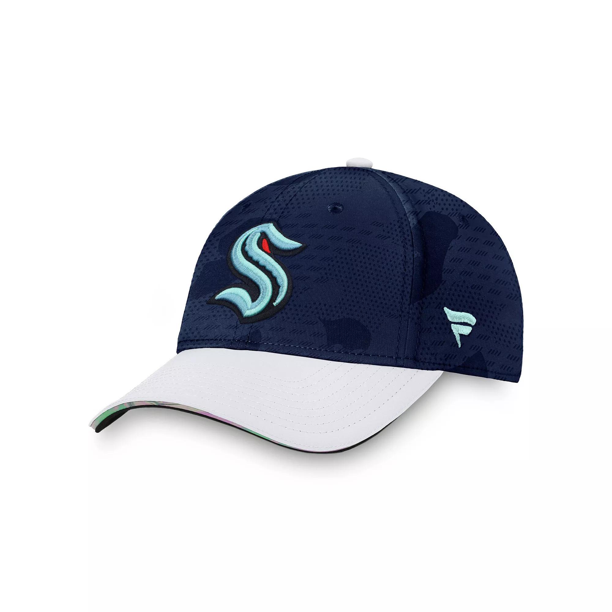 Men's Fanatics  Deep Sea Blue/White Seattle Kraken Authentic Pro Locker Room Flex Hat, Size: Small/Medium, Krk Team Product Image
