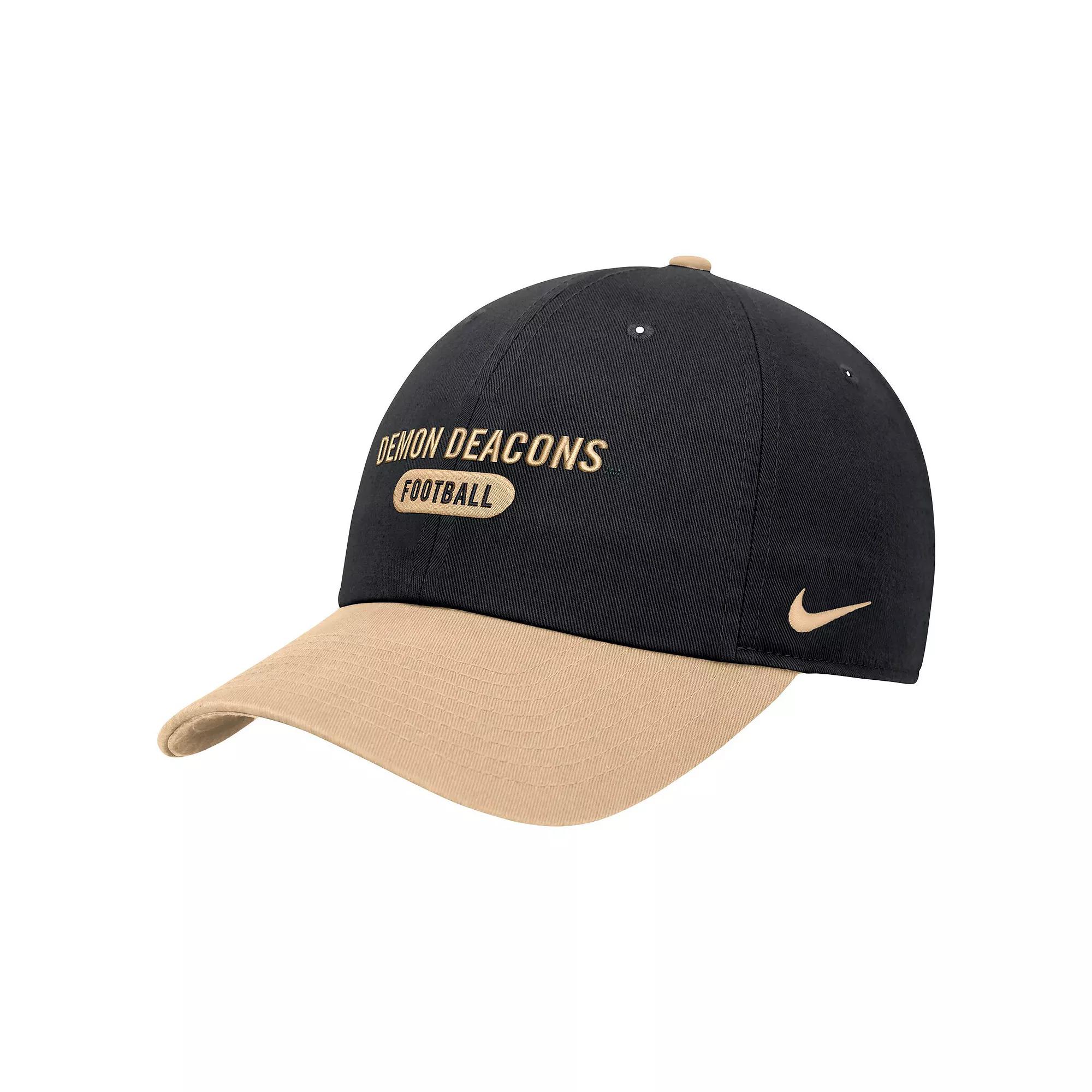 Men's Nike Black Wake Forest Demon Deacons Colorblock Club Adjustable Hat, Wfu Black Product Image