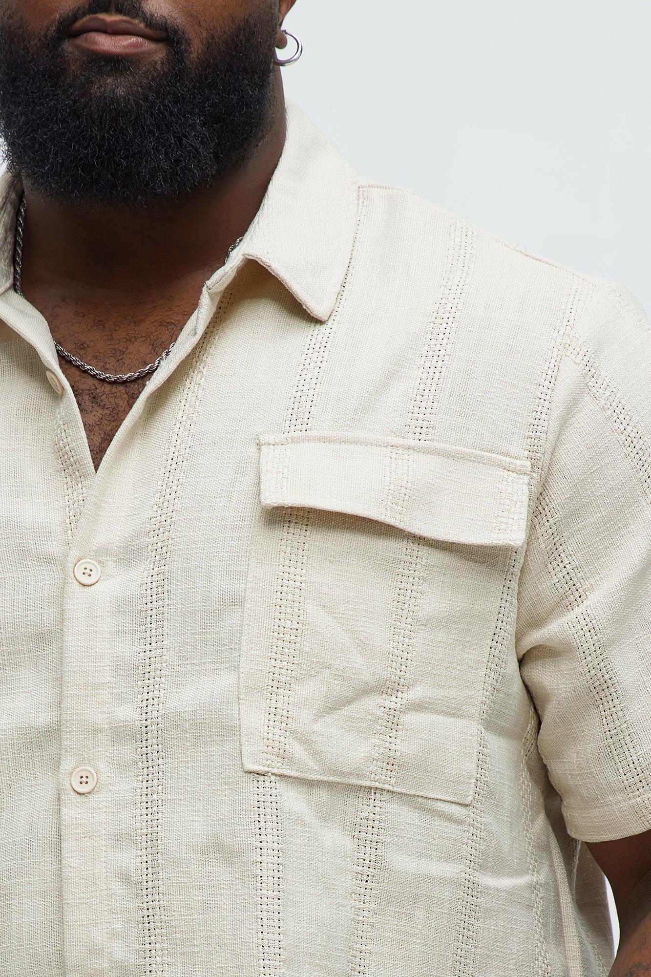 Carmen Jacquard Pocket Shirt - Off White Product Image