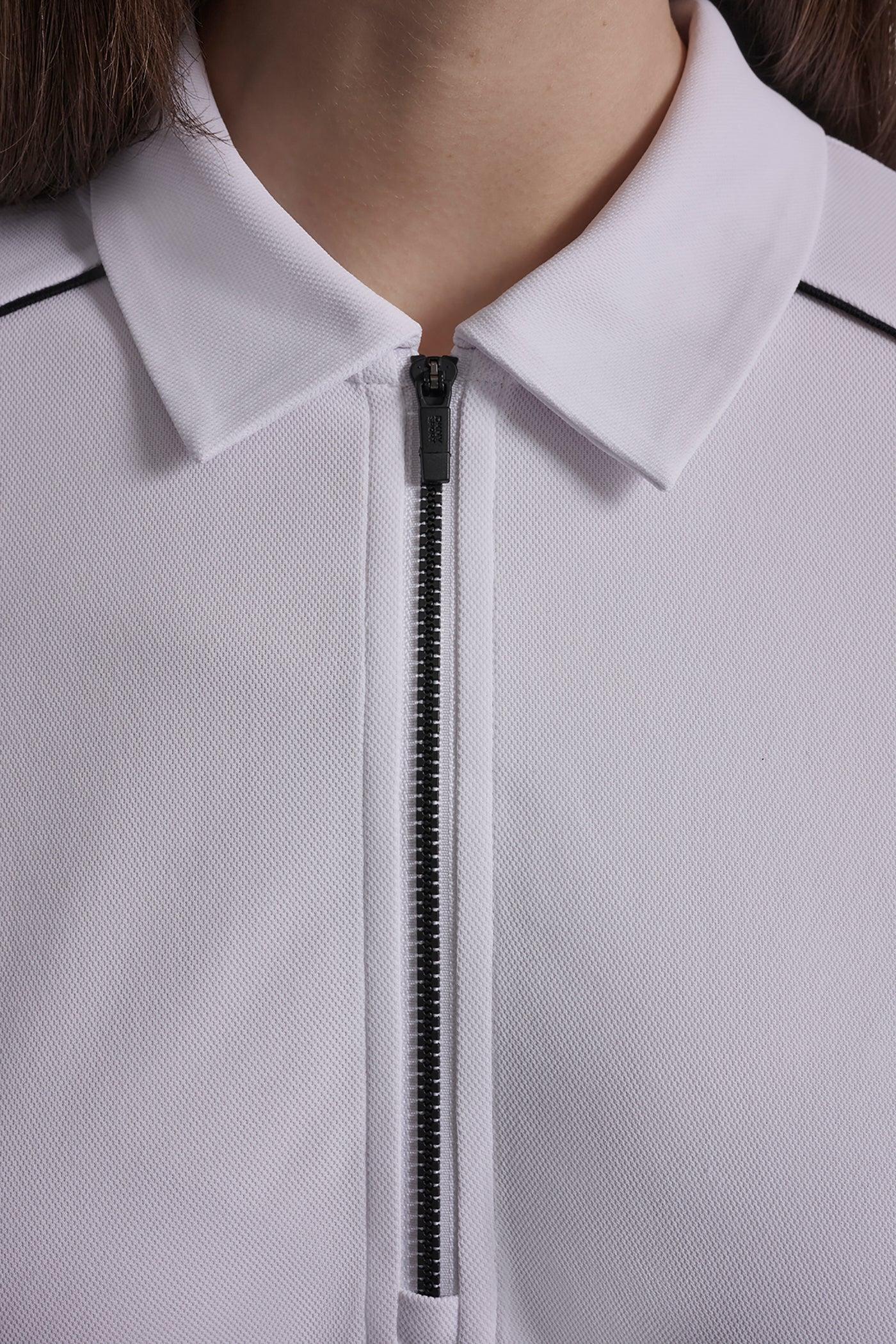 HALF-ZIP POLO DRESS WITH CONTRAST PIPING Product Image