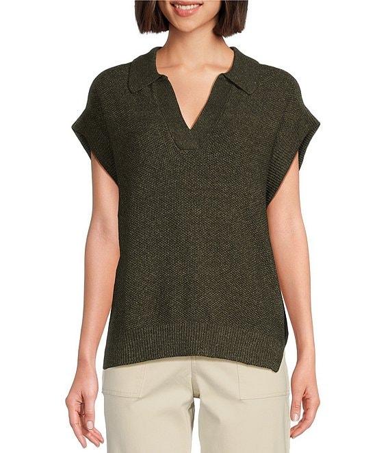 Tommy Bahama Short Sleeve Johnny Collar Linen Top Product Image