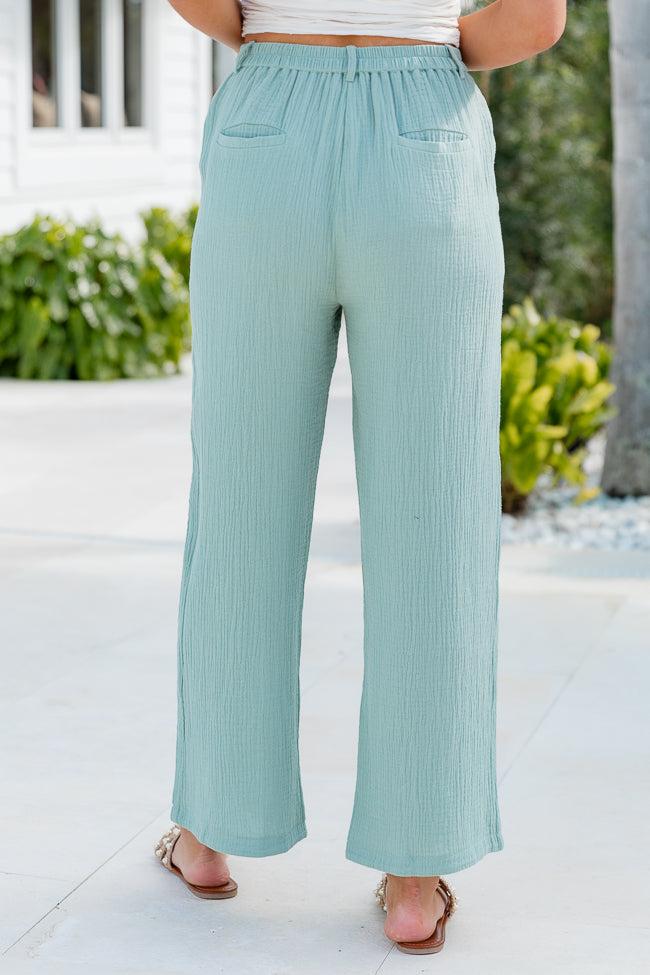Off To Brunch Sage Gauze Trousers FINAL SALE Product Image