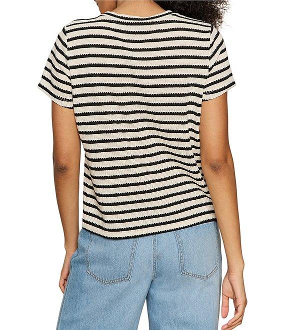 Sanctuary Perfect Textured Stripe Print Crew Neck Short Sleeve Tee Product Image
