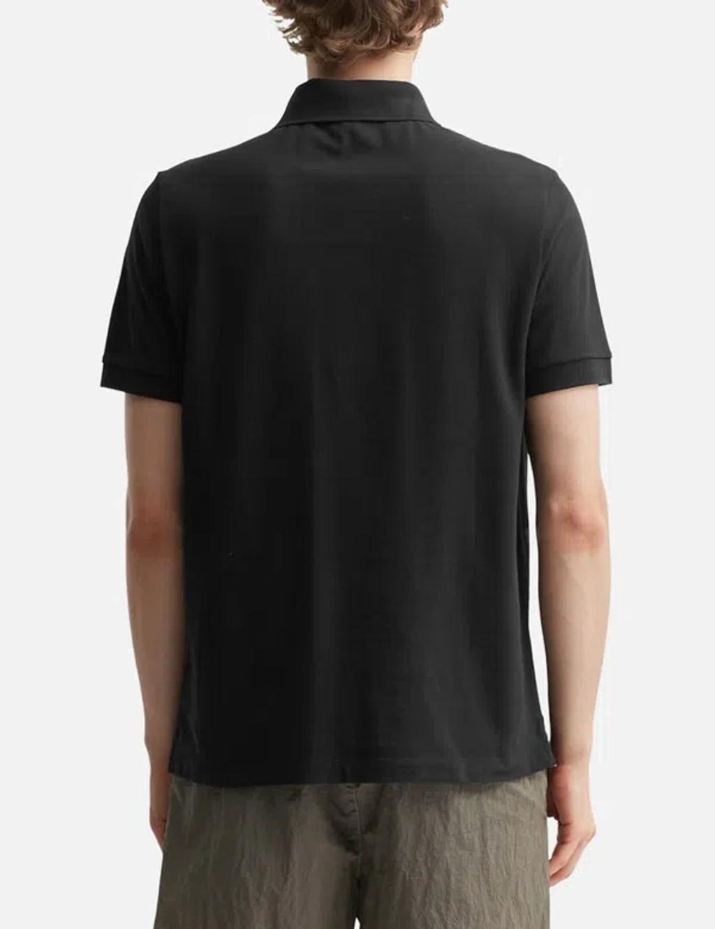STONE ISLAND Mens Black Brand-patch Regular-fit Stretch-cotton Polo Shirt Xl Product Image