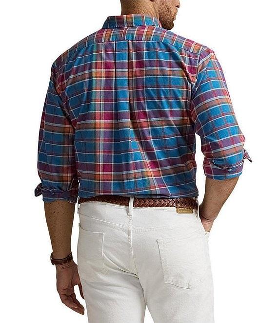 Polo Ralph Lauren Big & Tall Classic Fit Berry Multi Plaid Oxford Long Sleeve Woven Shirt Product Image
