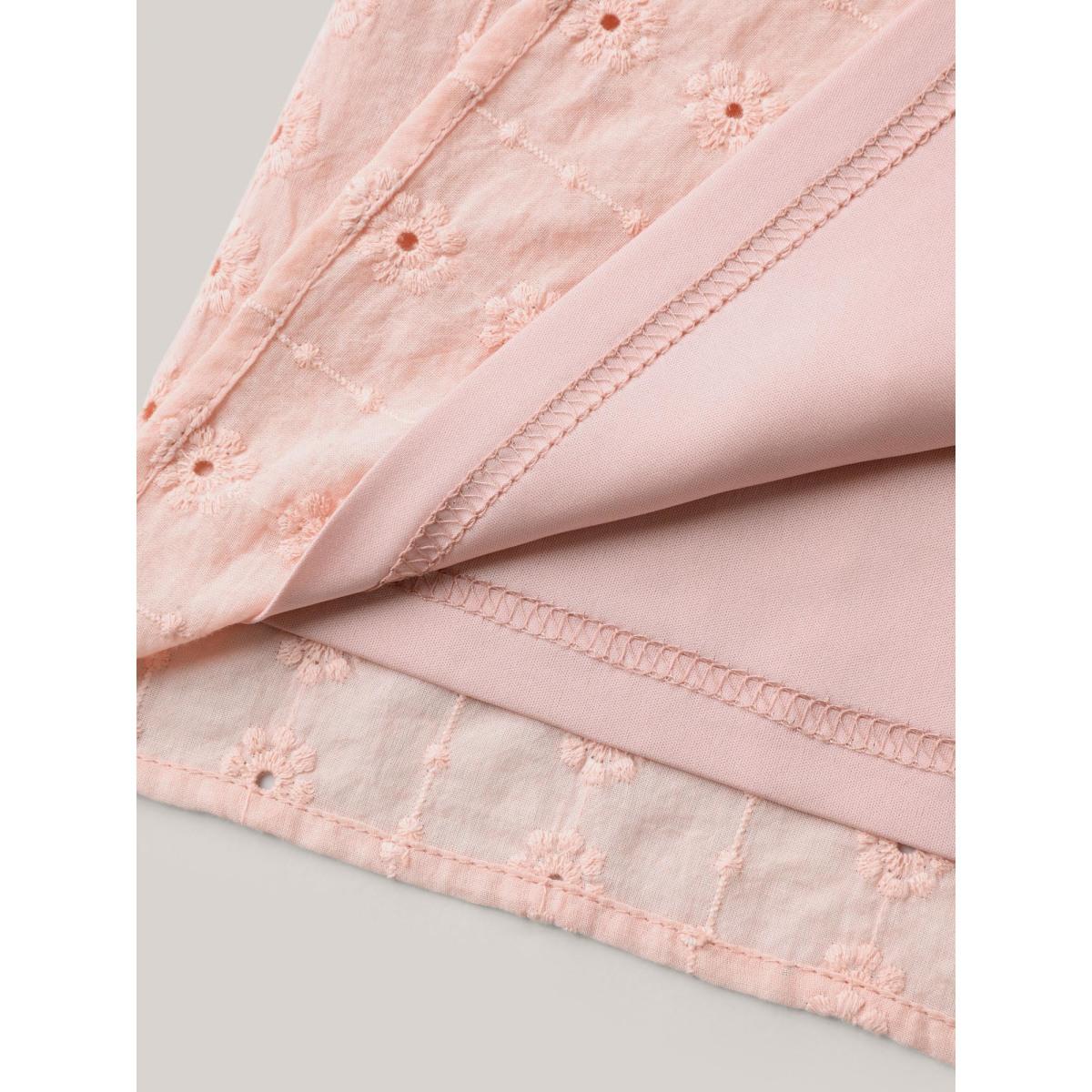 Plus Size Dirtypink Textured Frill Trim Square Neck Blouse Women Romantic Short sleeve Square Neck Elegant Blouses BloomChic 14-16/1X Product Image