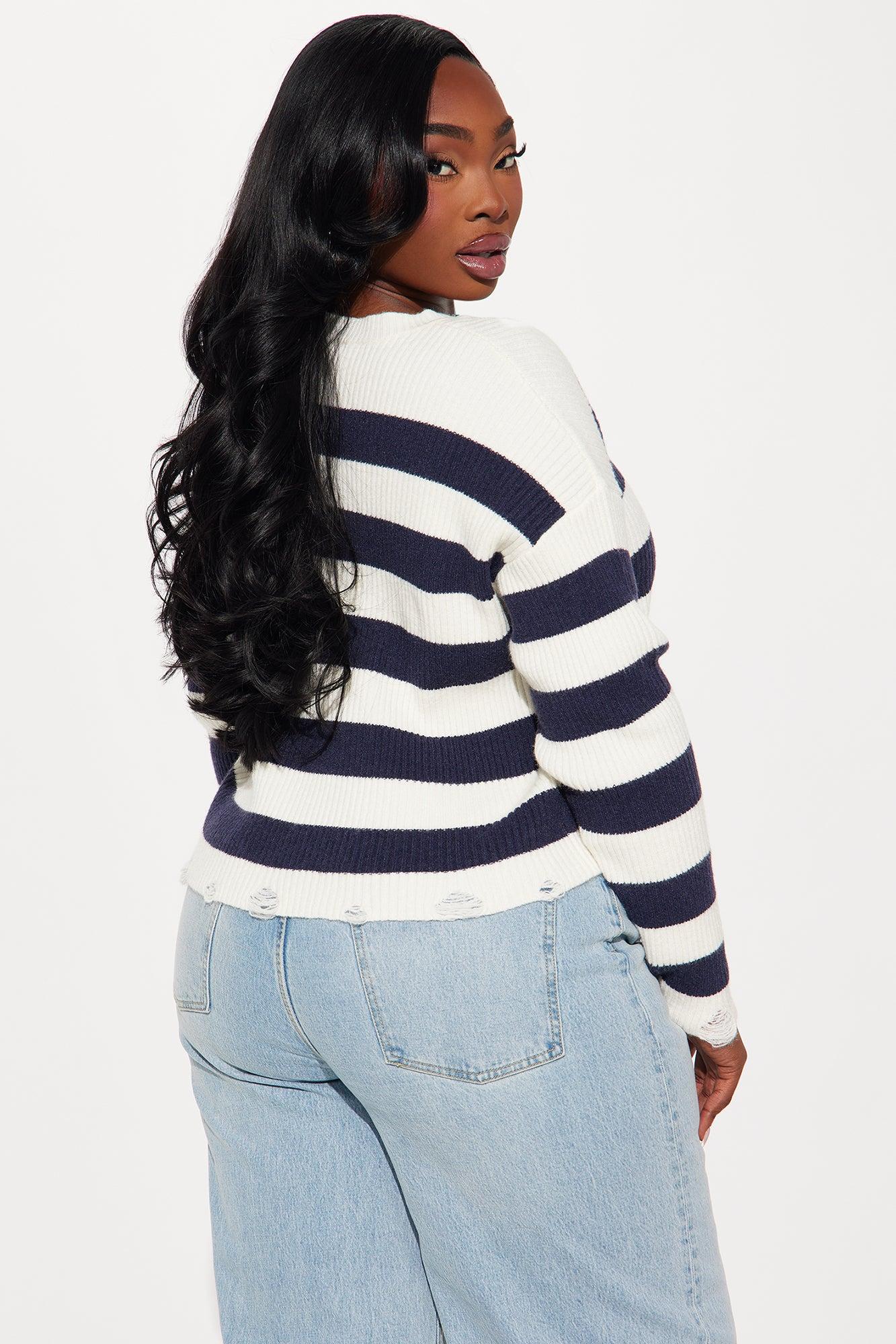 Kennedi Striped Sweater - Ivory/combo Female Product Image