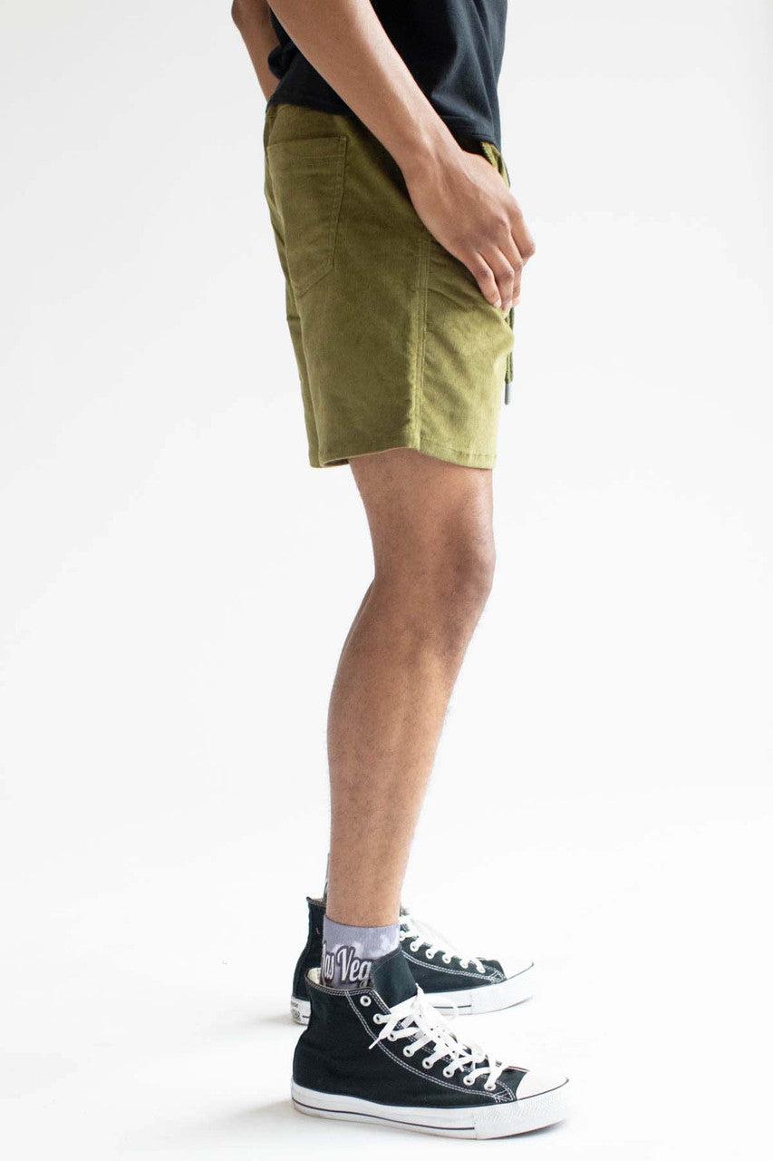 Dark Olive Corduroy Shorts Product Image