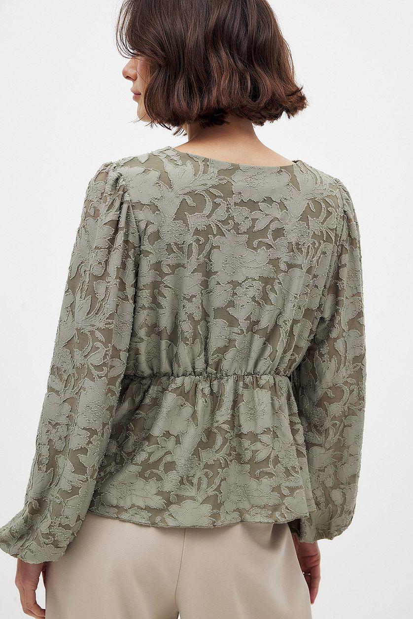 Burn Out Puff Sleeve Top Product Image