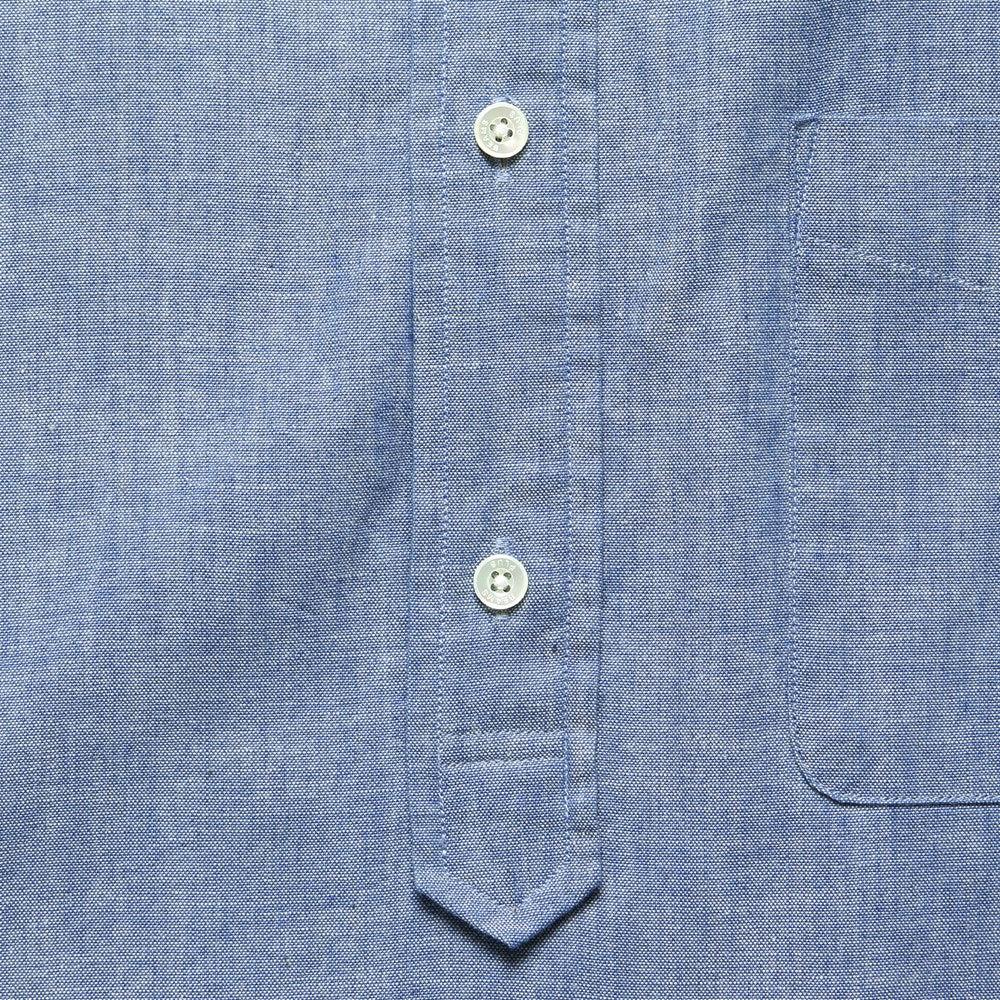 Pullover Short Sleeve Chambray Shirt - Blue Product Image