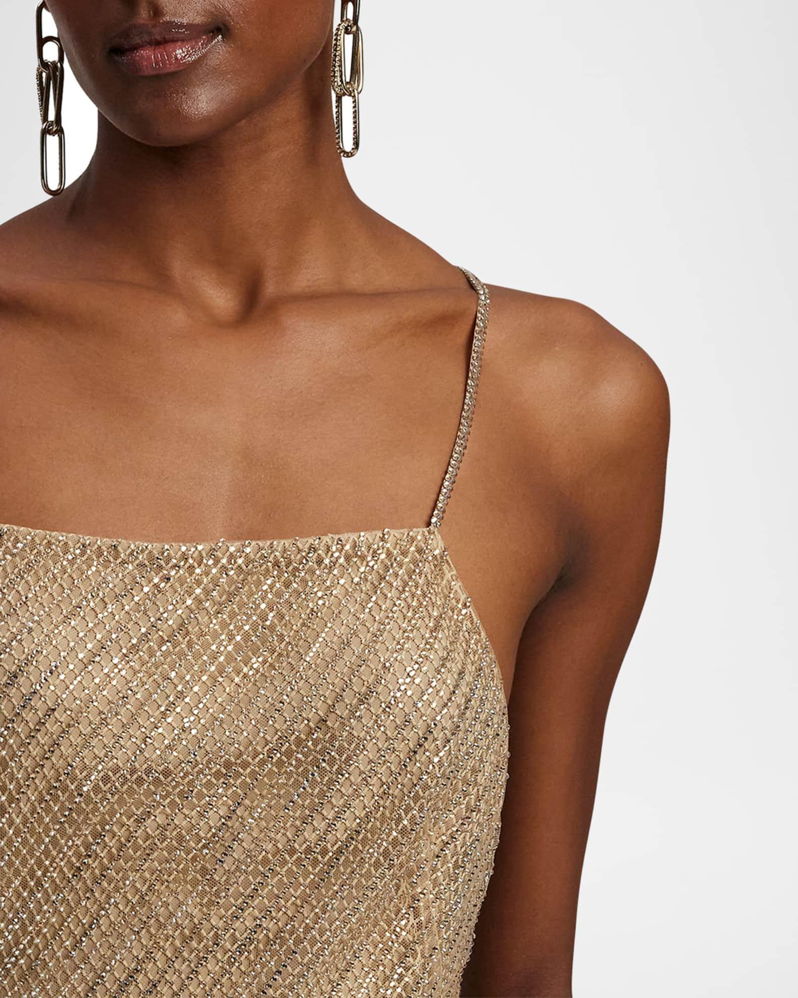 Crawford Sequined Mesh Cocktail Dress Product Image