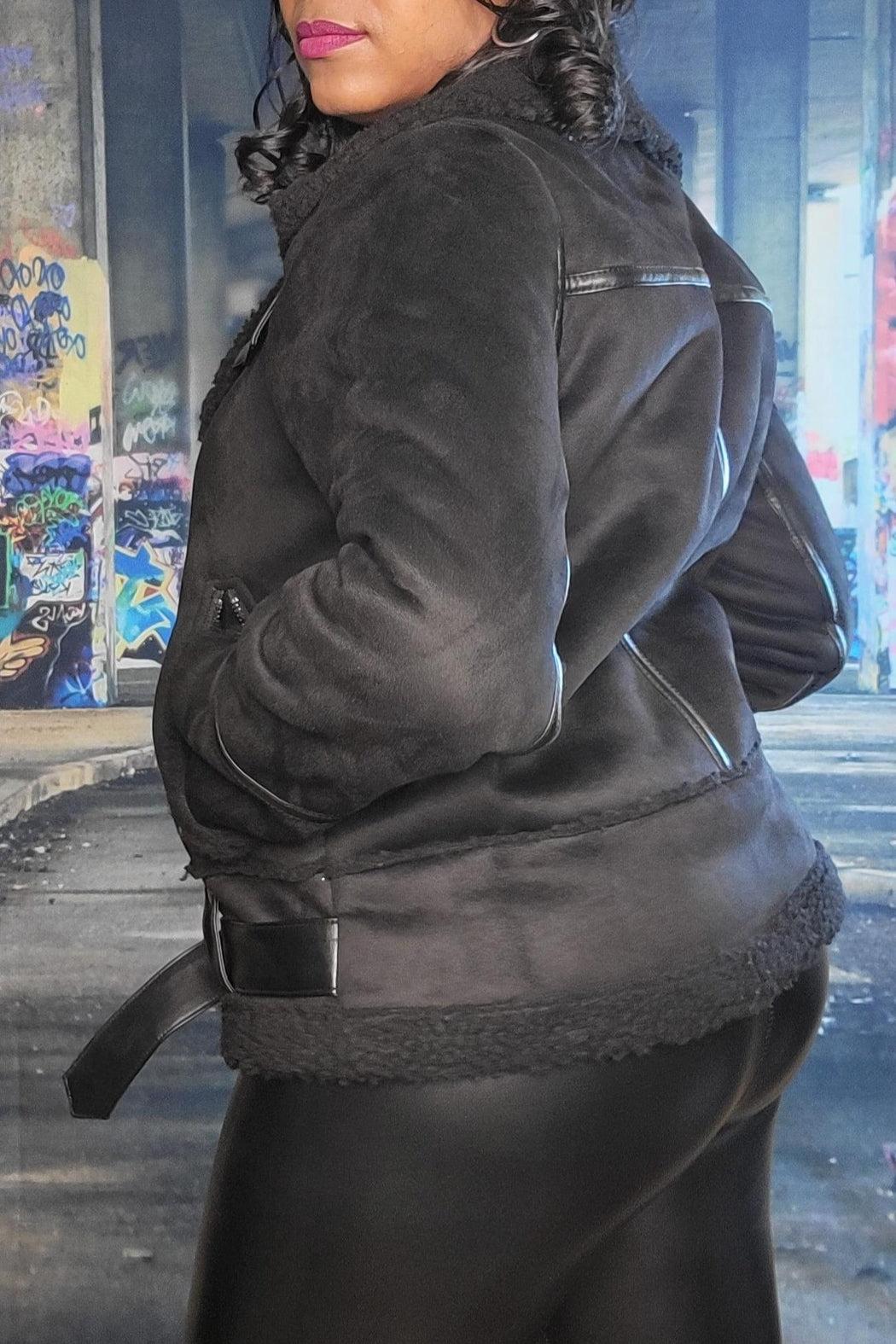 Shearling Biker Coat Product Image