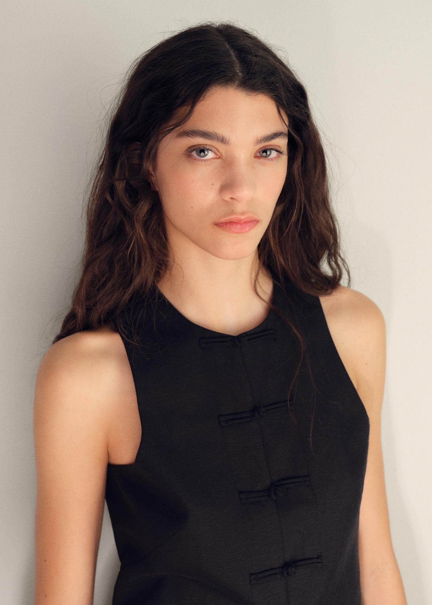 Linen-blend suit vest - Women | MANGO USA Product Image