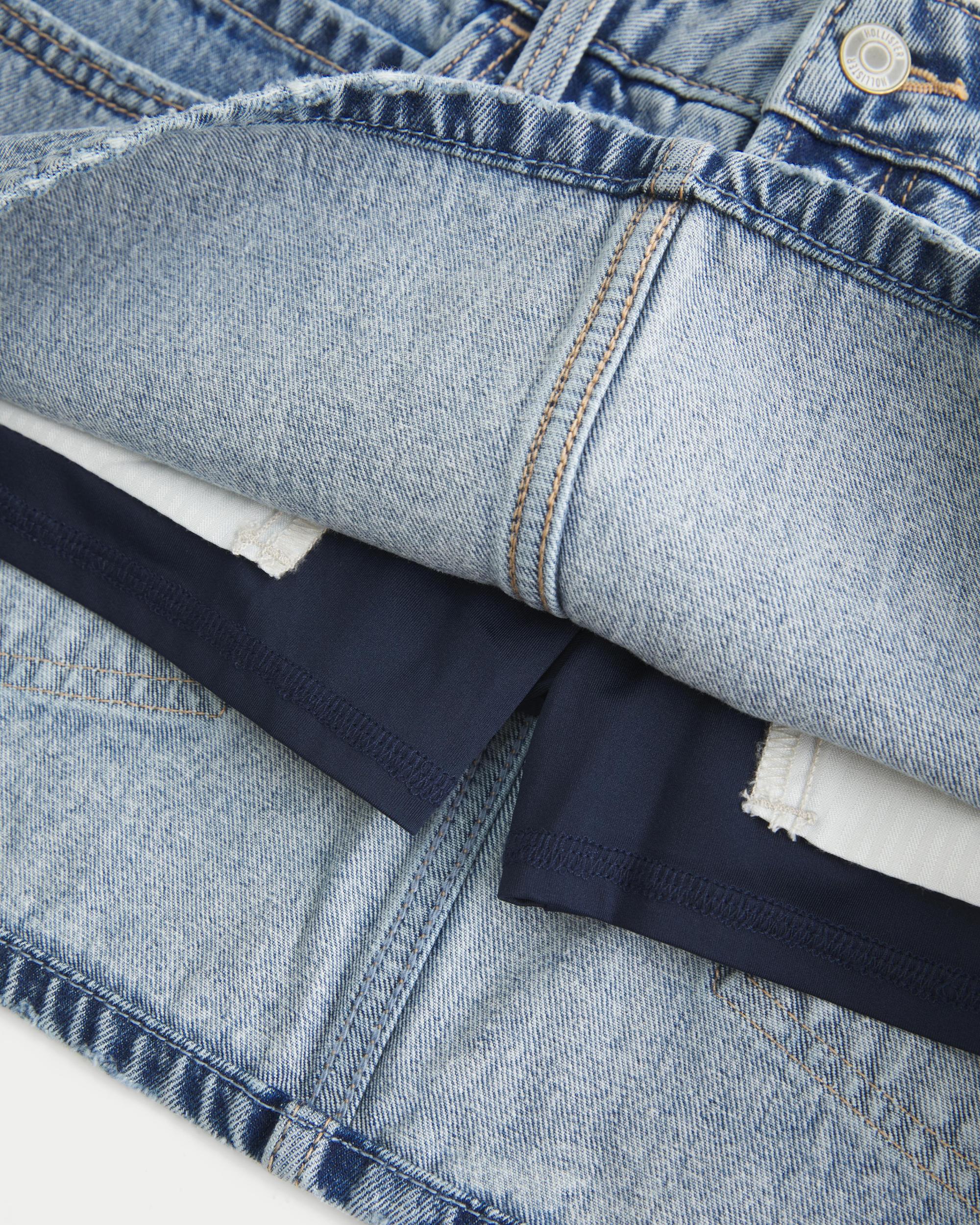 Low-Rise Pink Denim Mini Skort Product Image