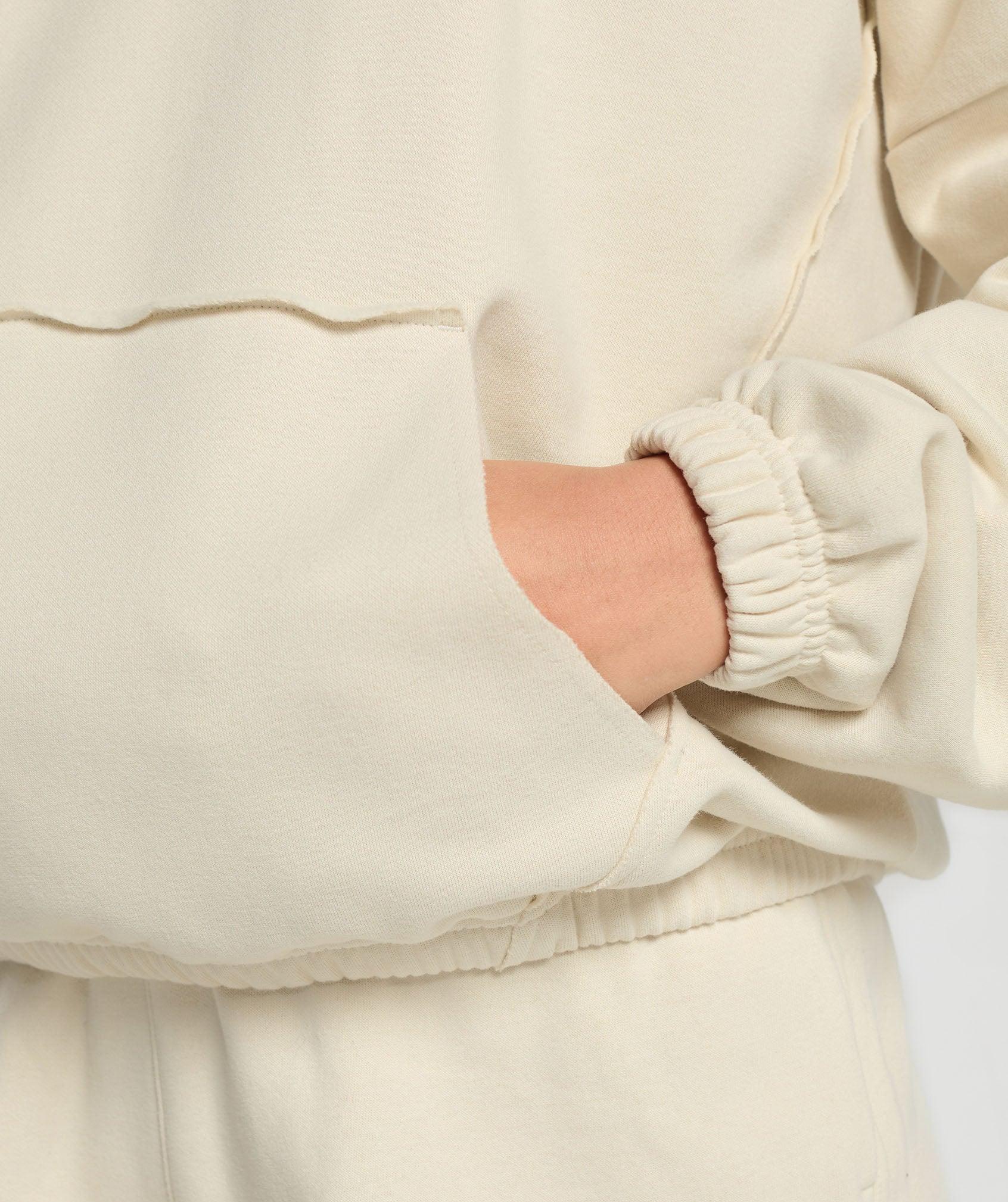 Gymshark Fleece Oversized Hoodie - Ecru White Female Product Image