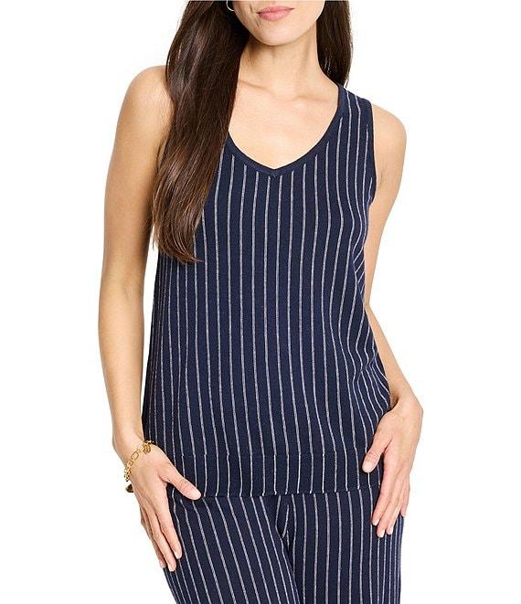 NIC + ZOE Destination Stripe V-Neck Sleeveless Coordinating Tank Product Image