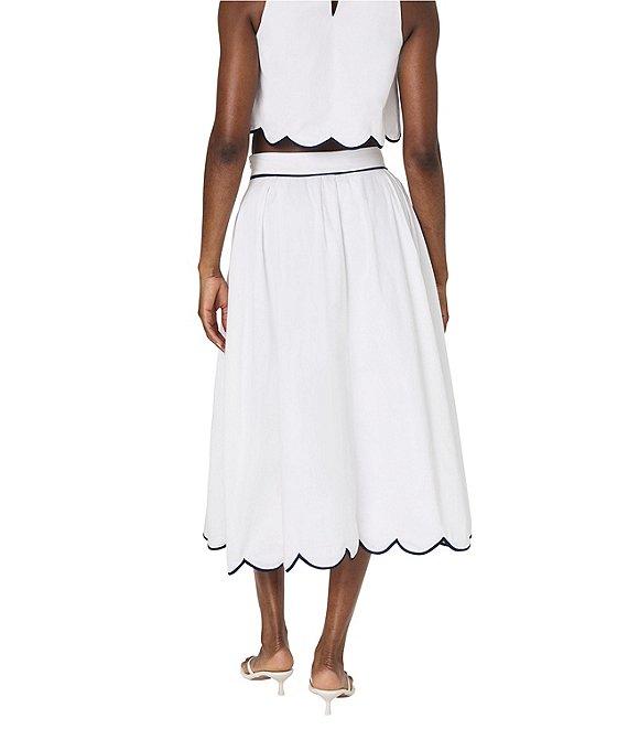French Connection Alexis Cotton Scallop Hem Midi Skirt Product Image