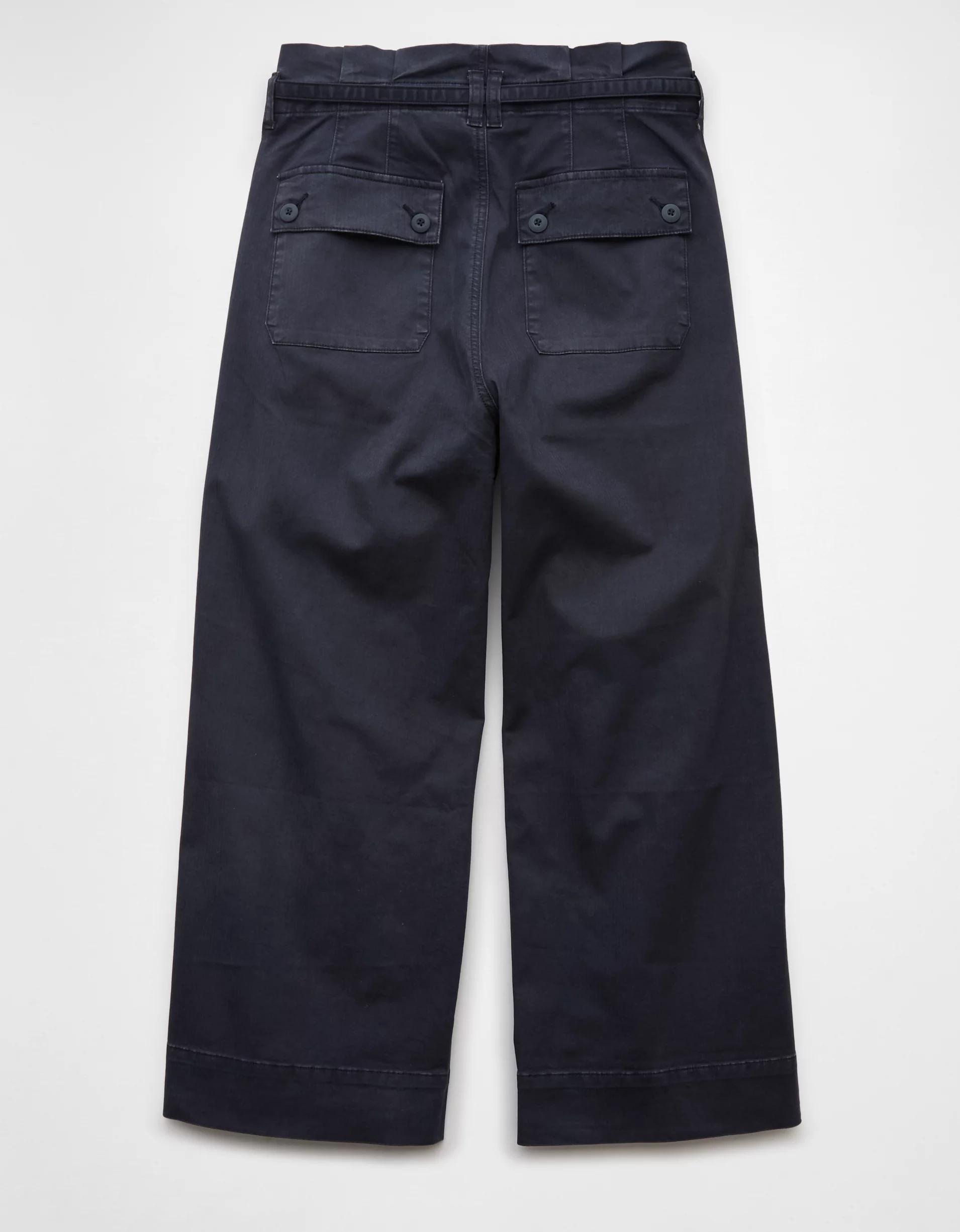 AE Stretch Paperbag Wide-Leg Crop Pant Product Image