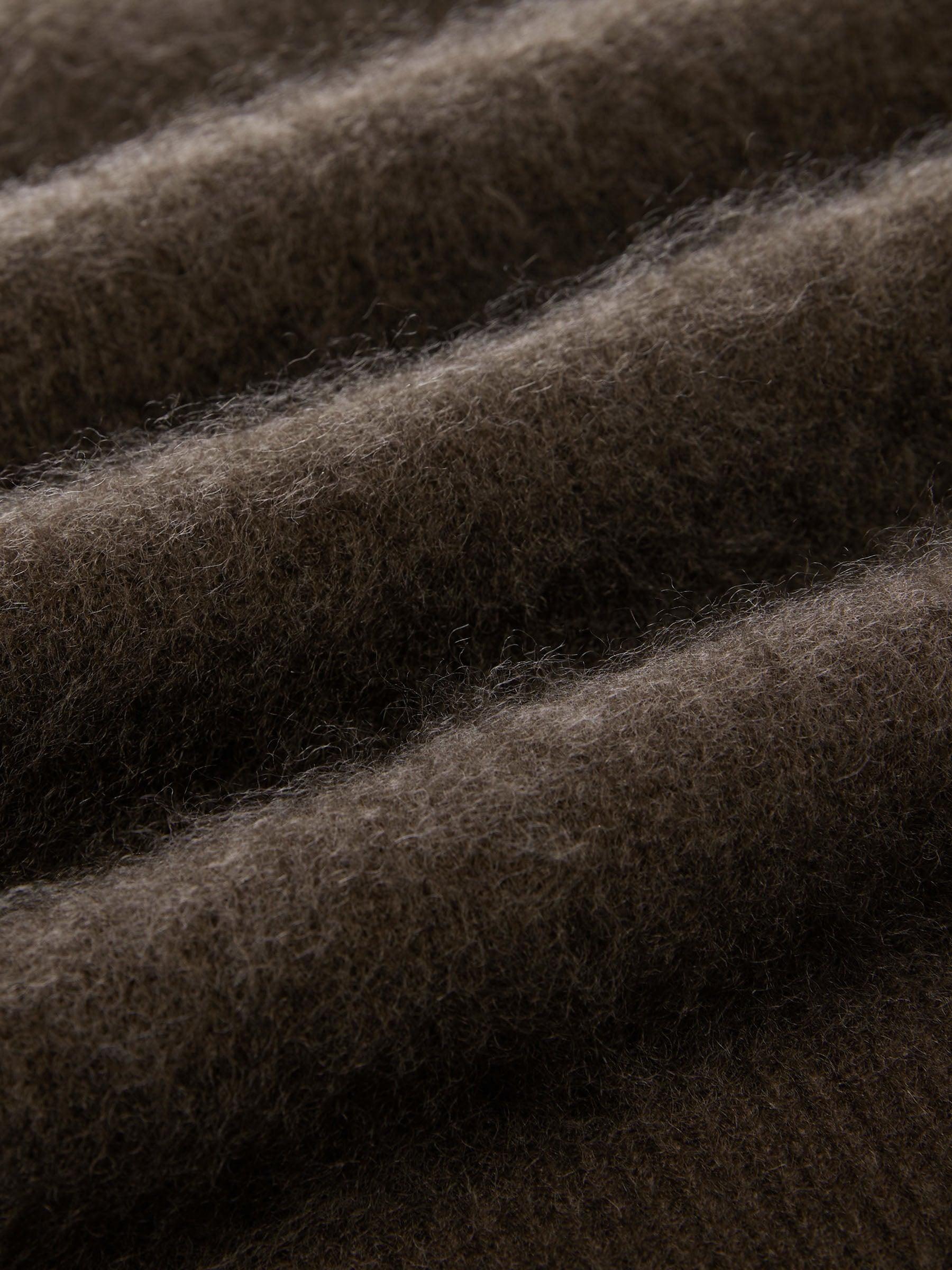 100% Brushed Wool Johnny-Collar Women Sweater Product Image
