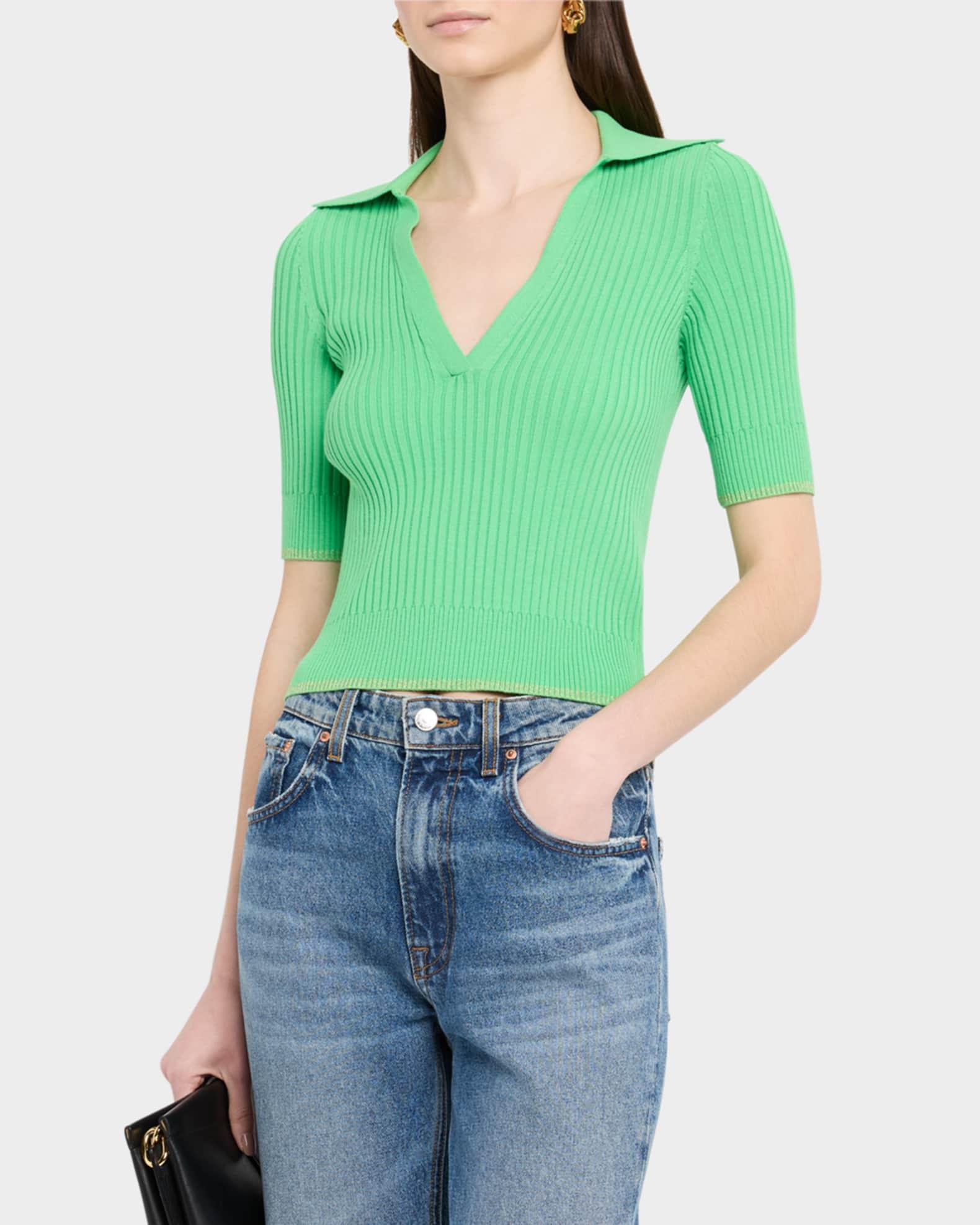 Kelly Ribbed Short-Sleeve Sweater Product Image