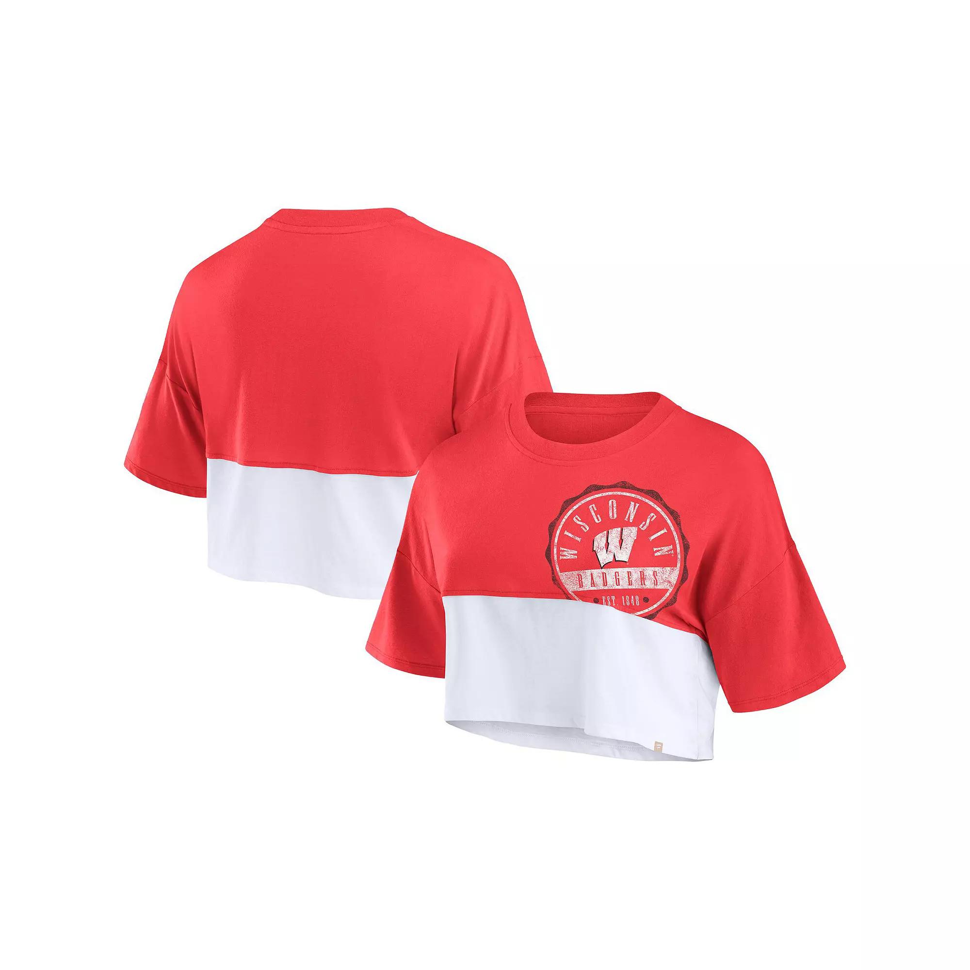 Women's Fanatics Red/White Wisconsin Badgers Over Product Image