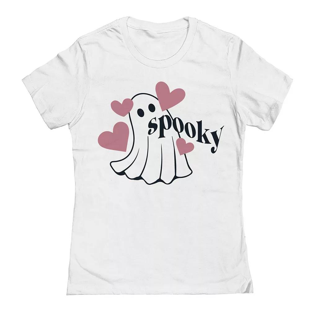 Junior's Grayson Threads The Label Spooky Pink Ghost Graphic Tee, Women's, Size: Small, White Product Image