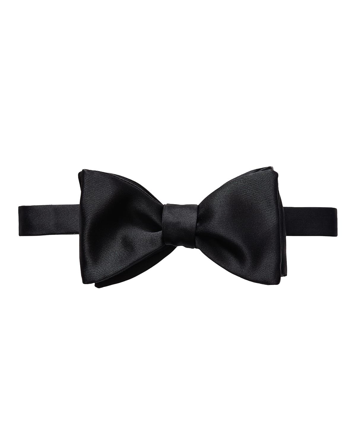 Mens Solid Silk Self-Tied Bow Tie Product Image