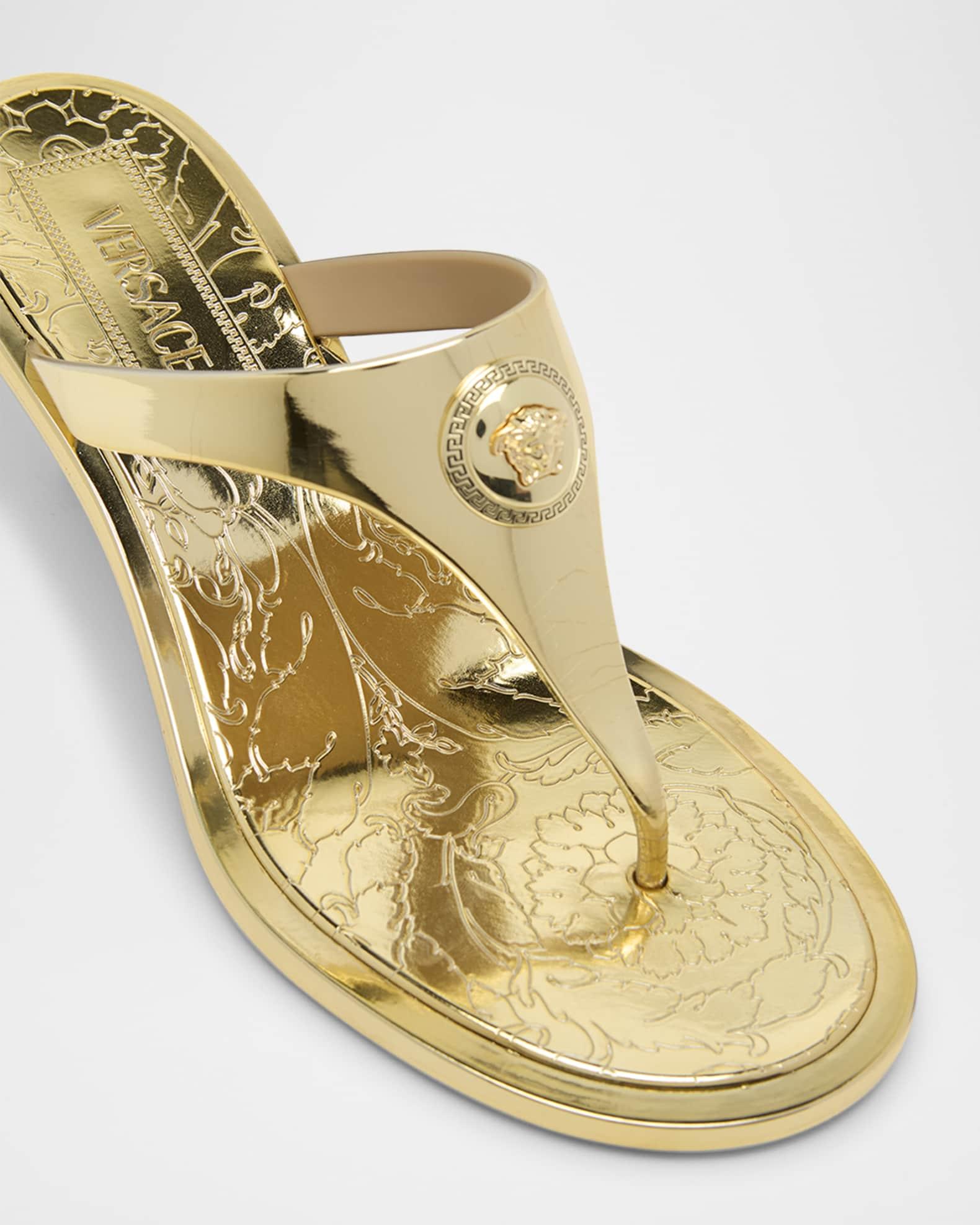 Alia Laminated Rubber Kitten-Heel Sandals Product Image