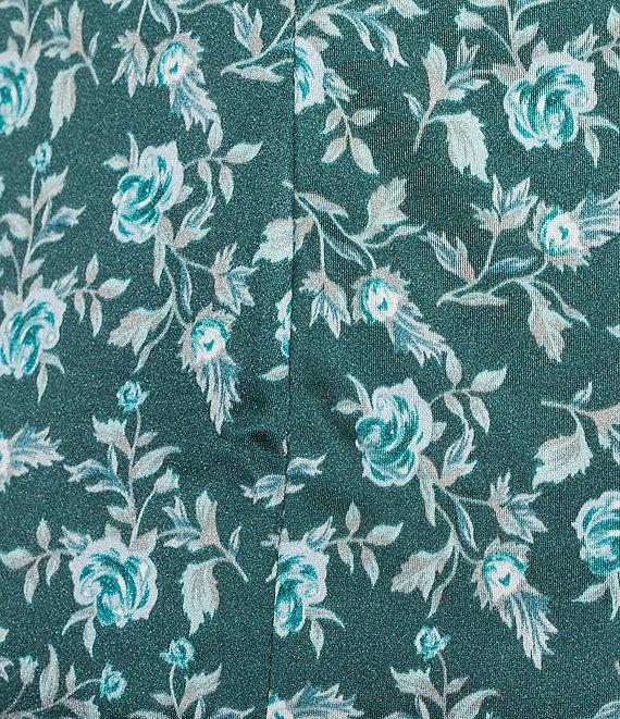 Honey and Rosie Floral Print Stretch Sateen Faux Wrap Dress Product Image