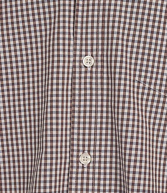 Roundtree & Yorke Long Sleeve Micro Check Pattern Slub Sport Shirt Product Image
