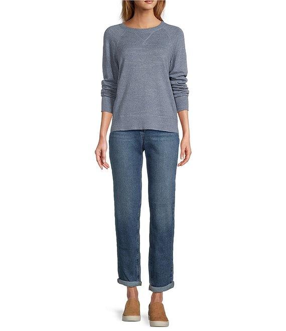 L.L.Bean Knit Organic Cotton Slub Raglan Sleeve Pullover Sweater Product Image