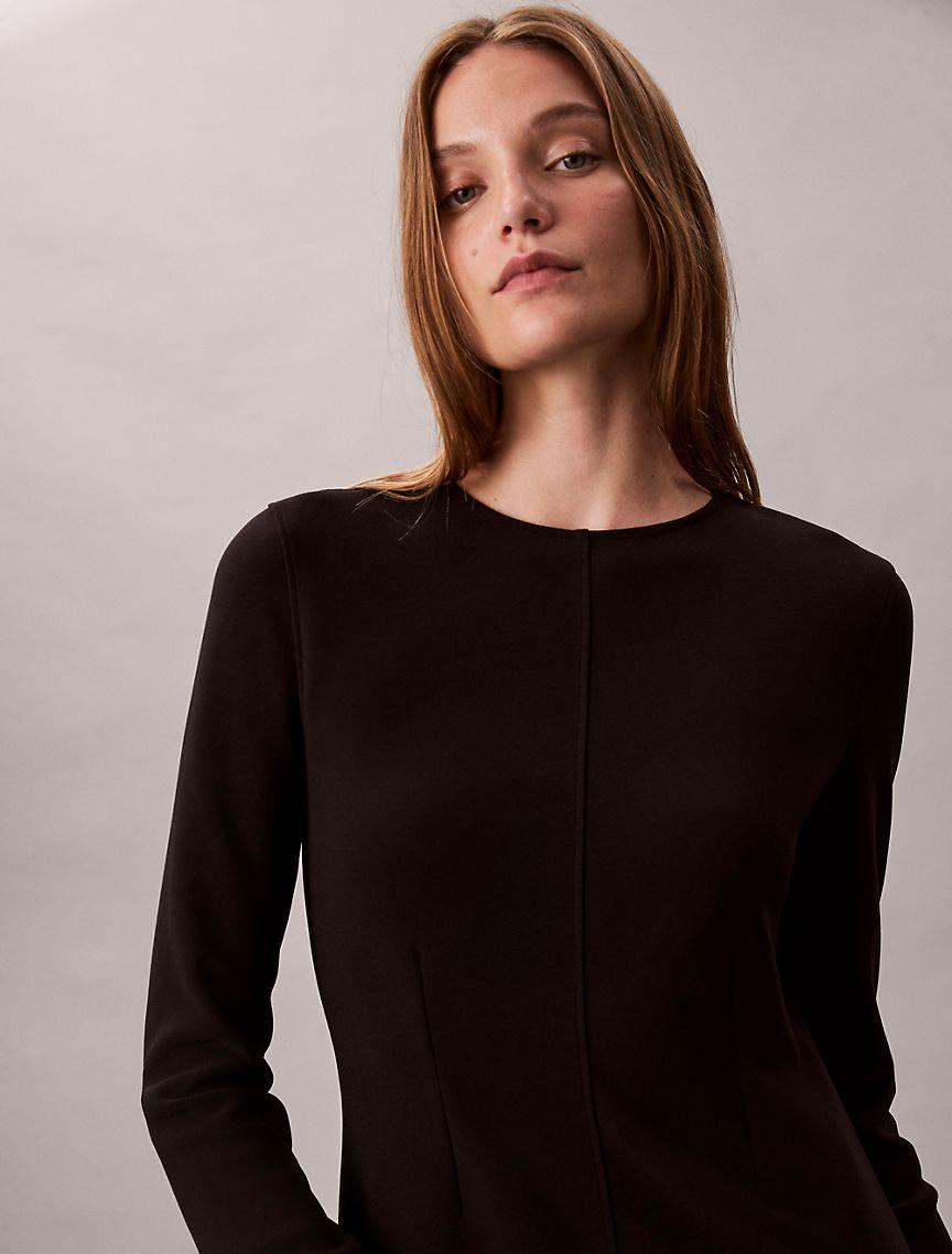 Tailored Knit Slim Tunic Top Product Image