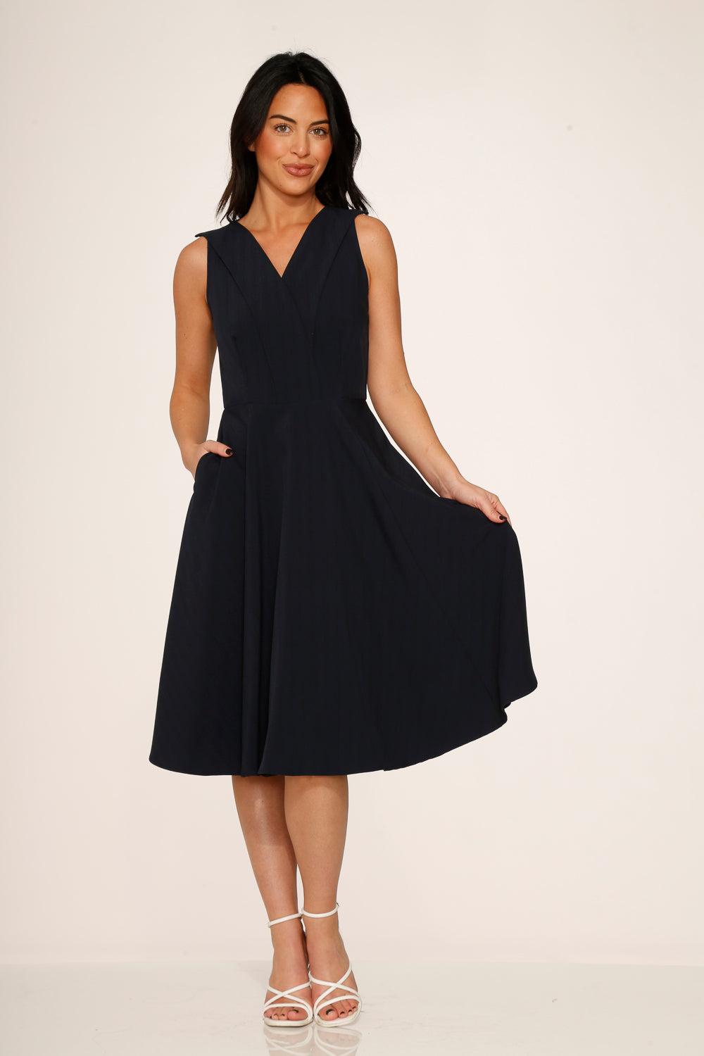 Navy Blue Swing Dress Product Image