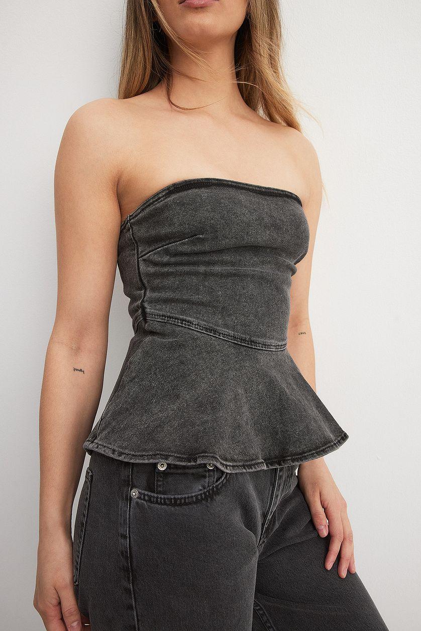 Peplum Denim Top Product Image