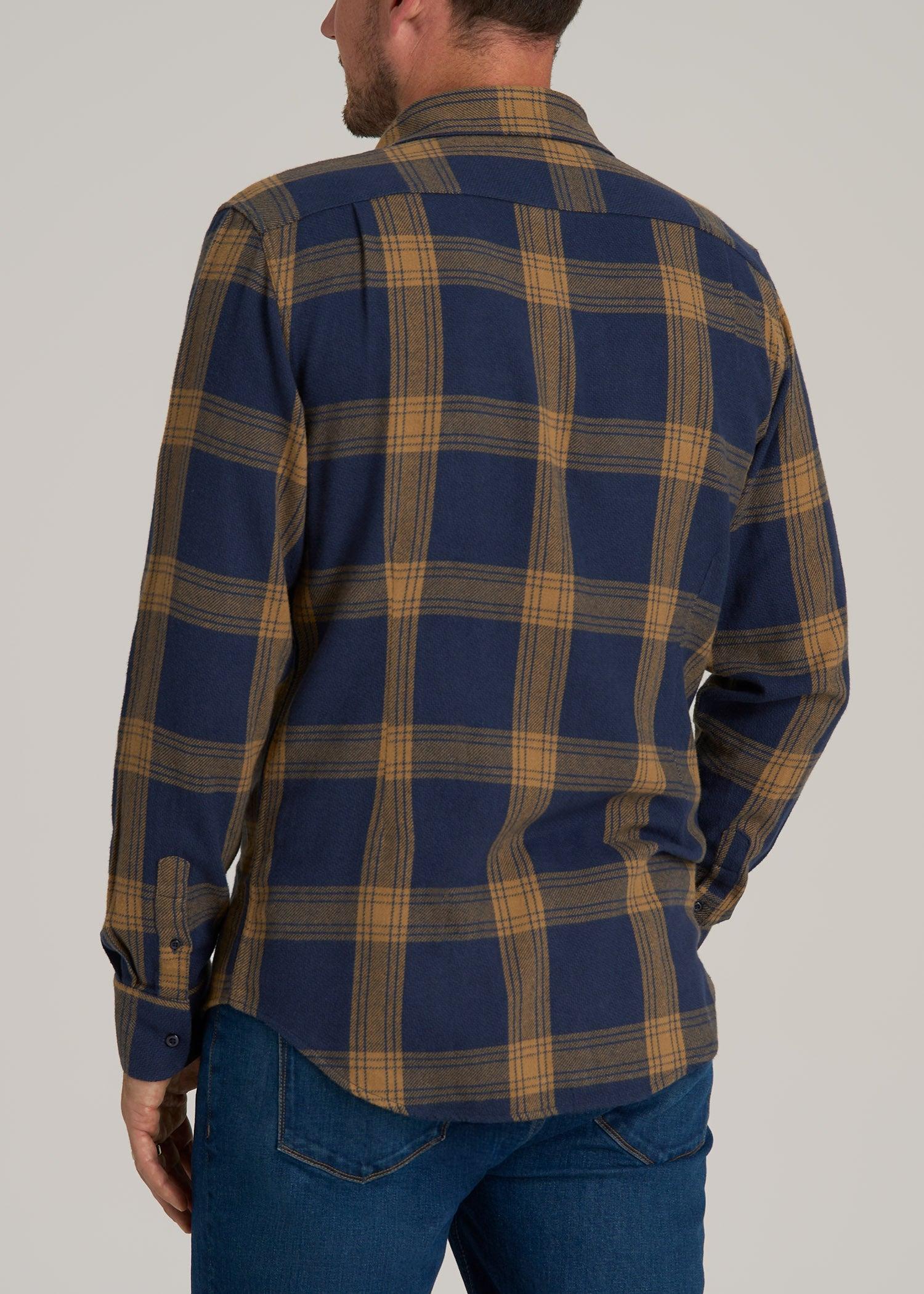 Nelson Flannel Shirt for Tall Men in Blue Tartan Male Product Image