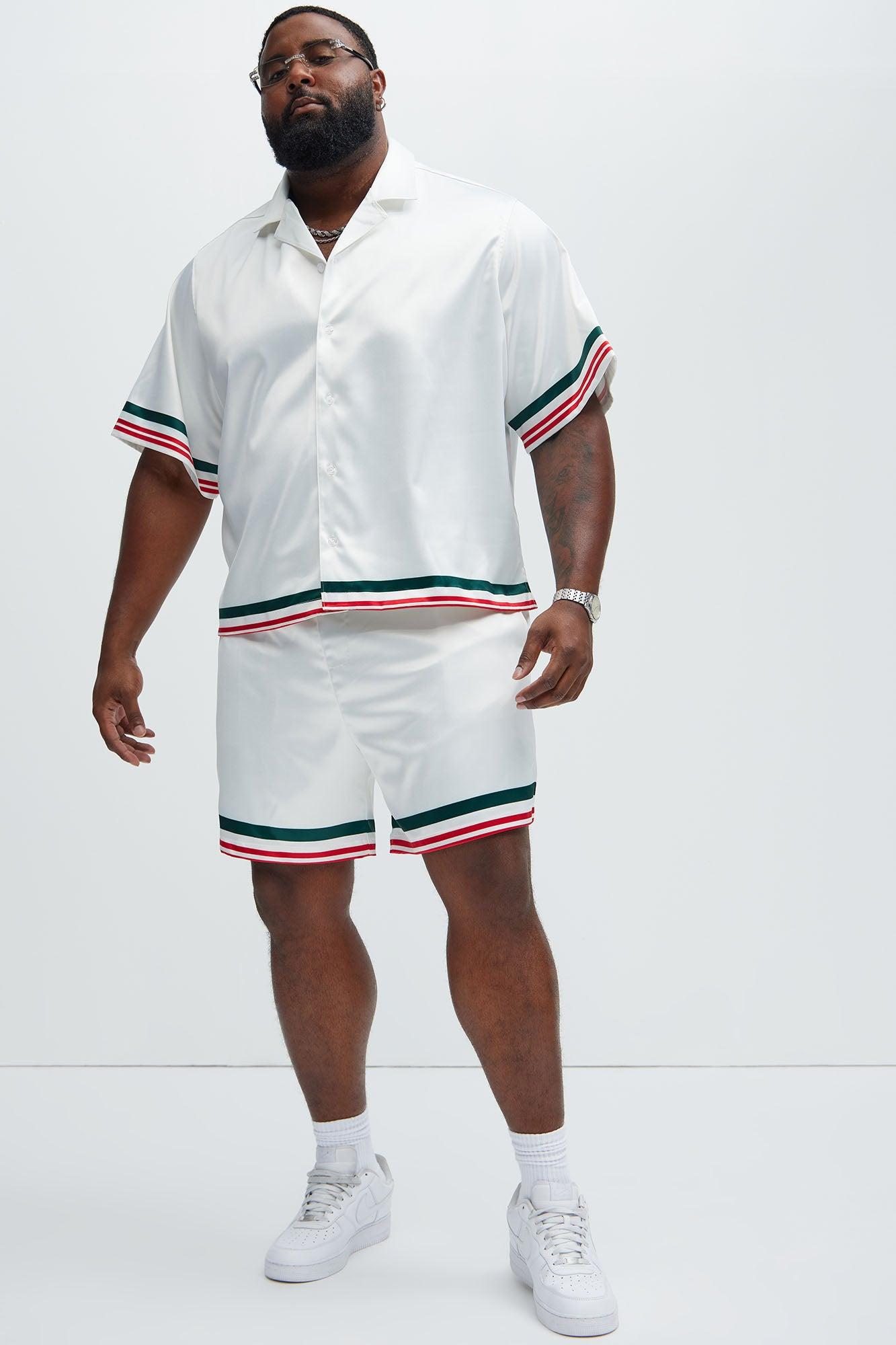 Fargo Printed Stripes Shorts - White/combo Product Image
