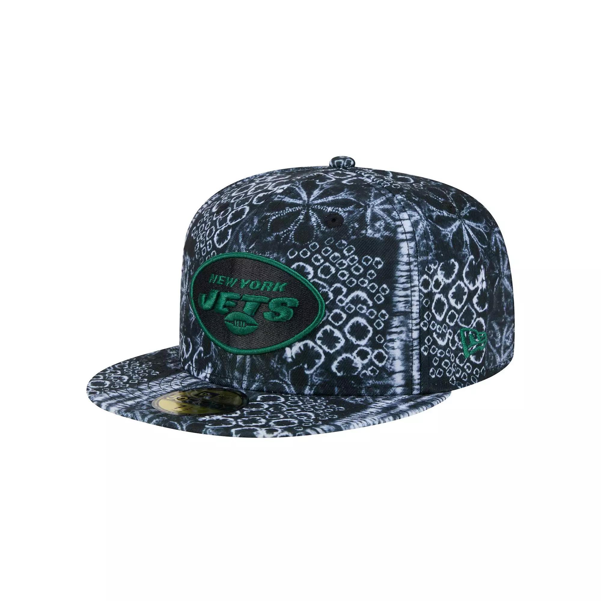 Men's New Era Black New York Jets Shibori 59FIFTY Fitted Hat, Size: 8 Product Image