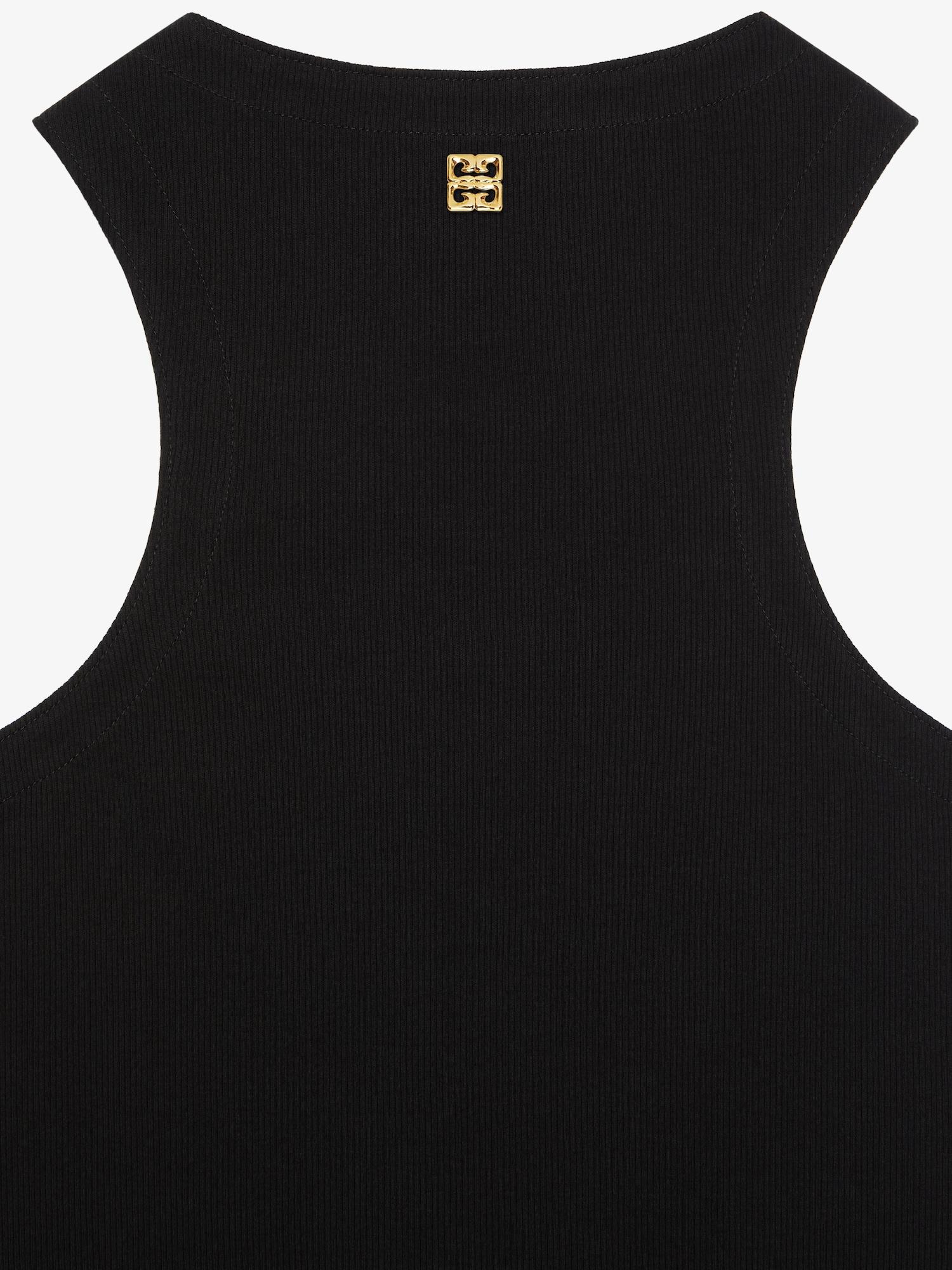 Slim fit tank top in cotton with laces and 4G detail Product Image